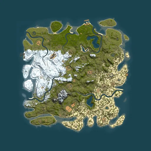 Rust map seed 324805977, 5000x5000m top-down preview