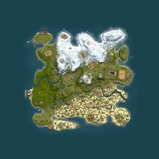 Rust map seed 85754345, 3500x3500m top-down preview