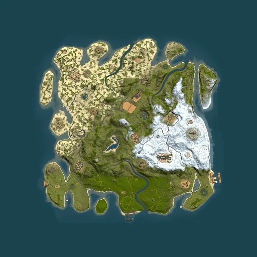 Rust map seed 1494468734, 4000x4000m top-down preview