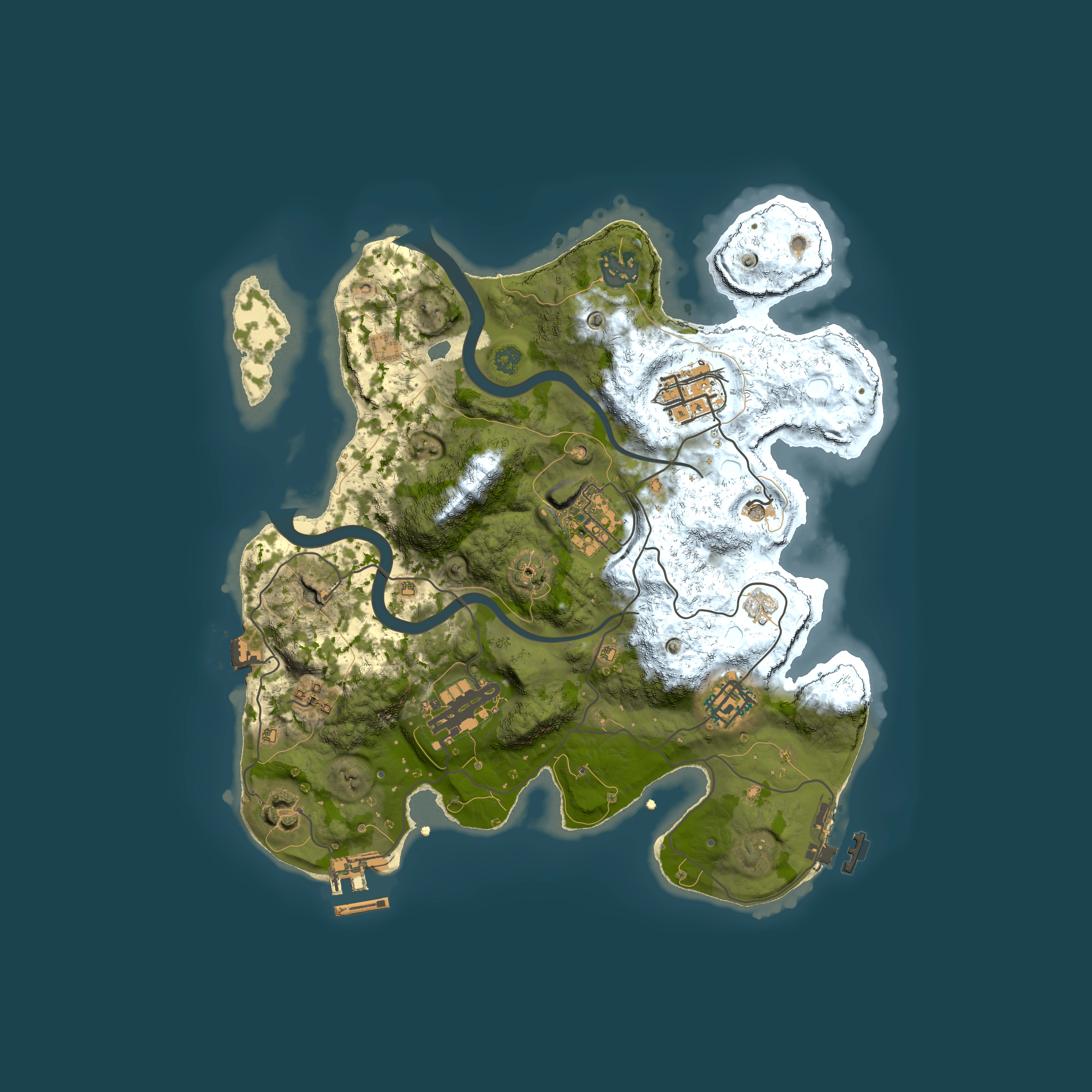 Full top-down render of Rust map seed 554731699, 3000x3000m
