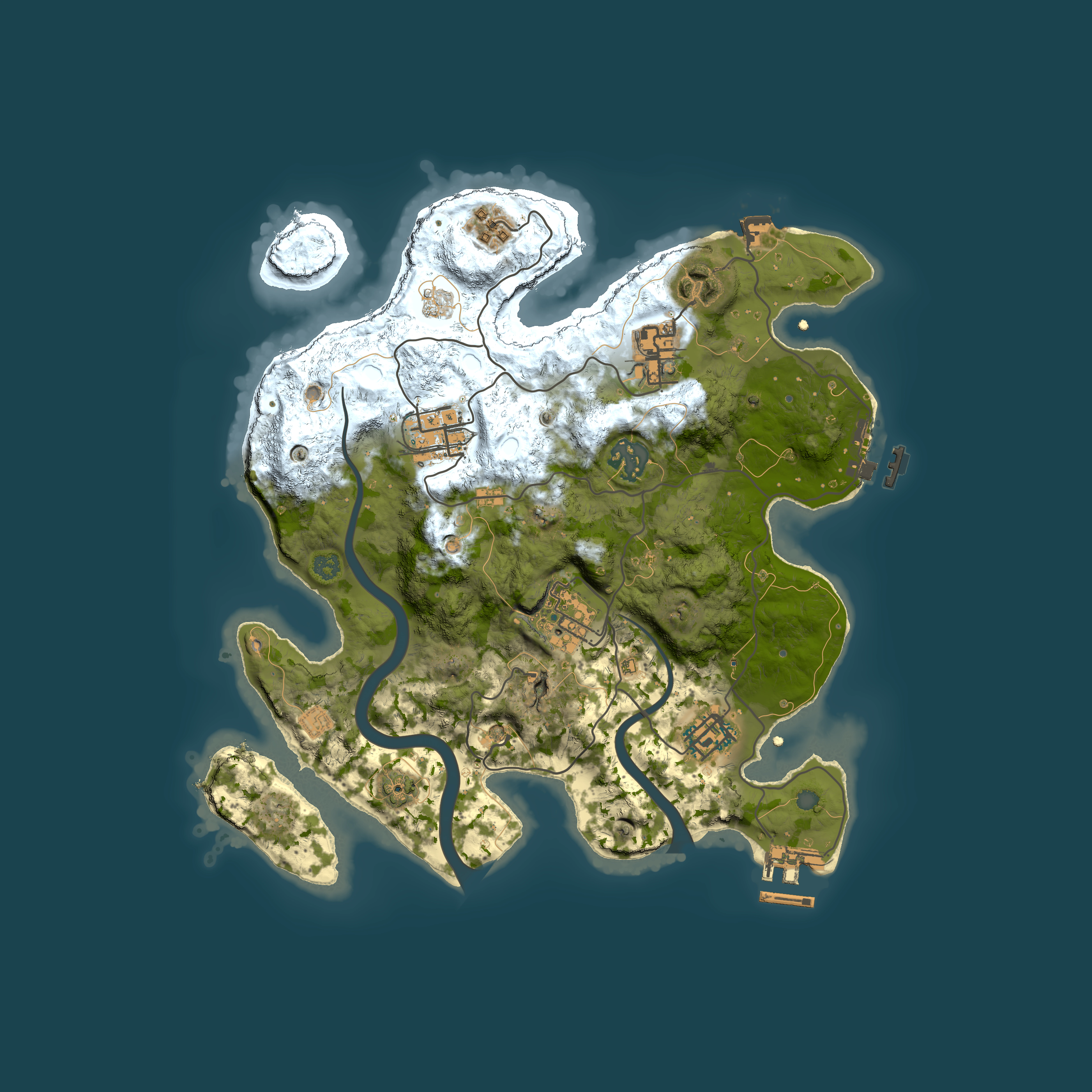 Full top-down render of Rust map seed 1621169332, 3000x3000m
