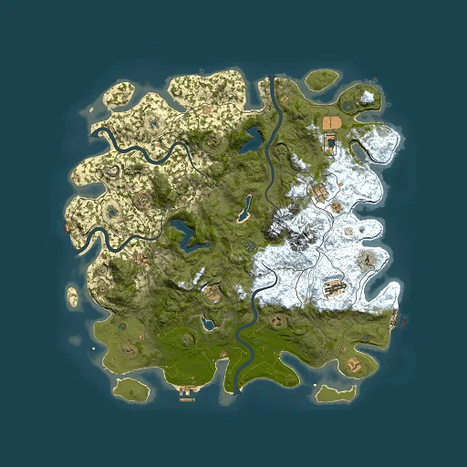 Rust map seed 1184682033, 5000x5000m top-down preview
