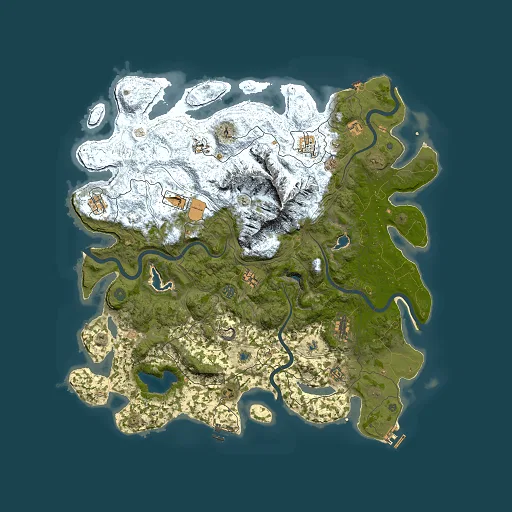 Rust map seed 1436969079, 5000x5000m top-down preview