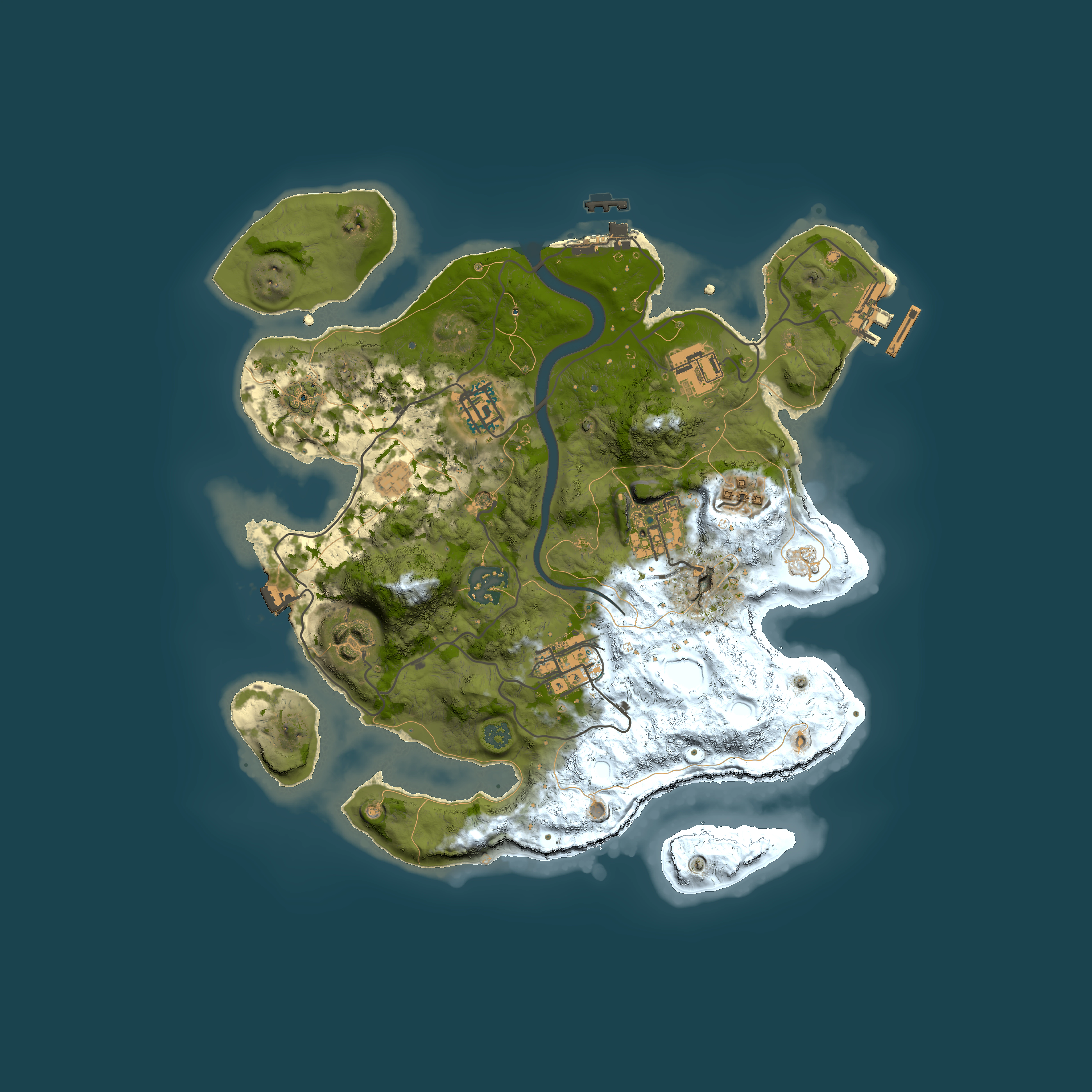 Full top-down render of Rust map seed 312174731, 3000x3000m