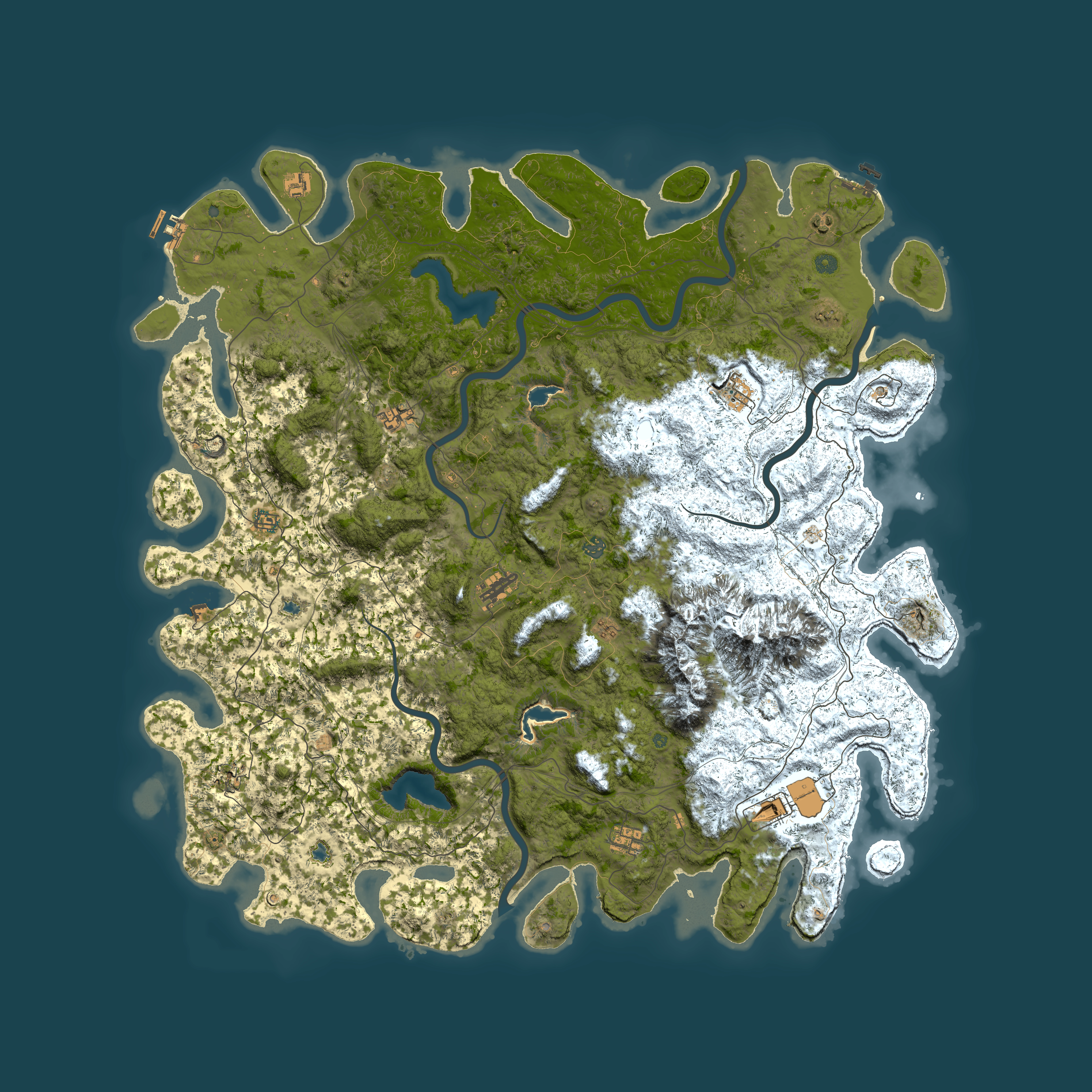 Full top-down render of Rust map seed 1303617355, 6000x6000m