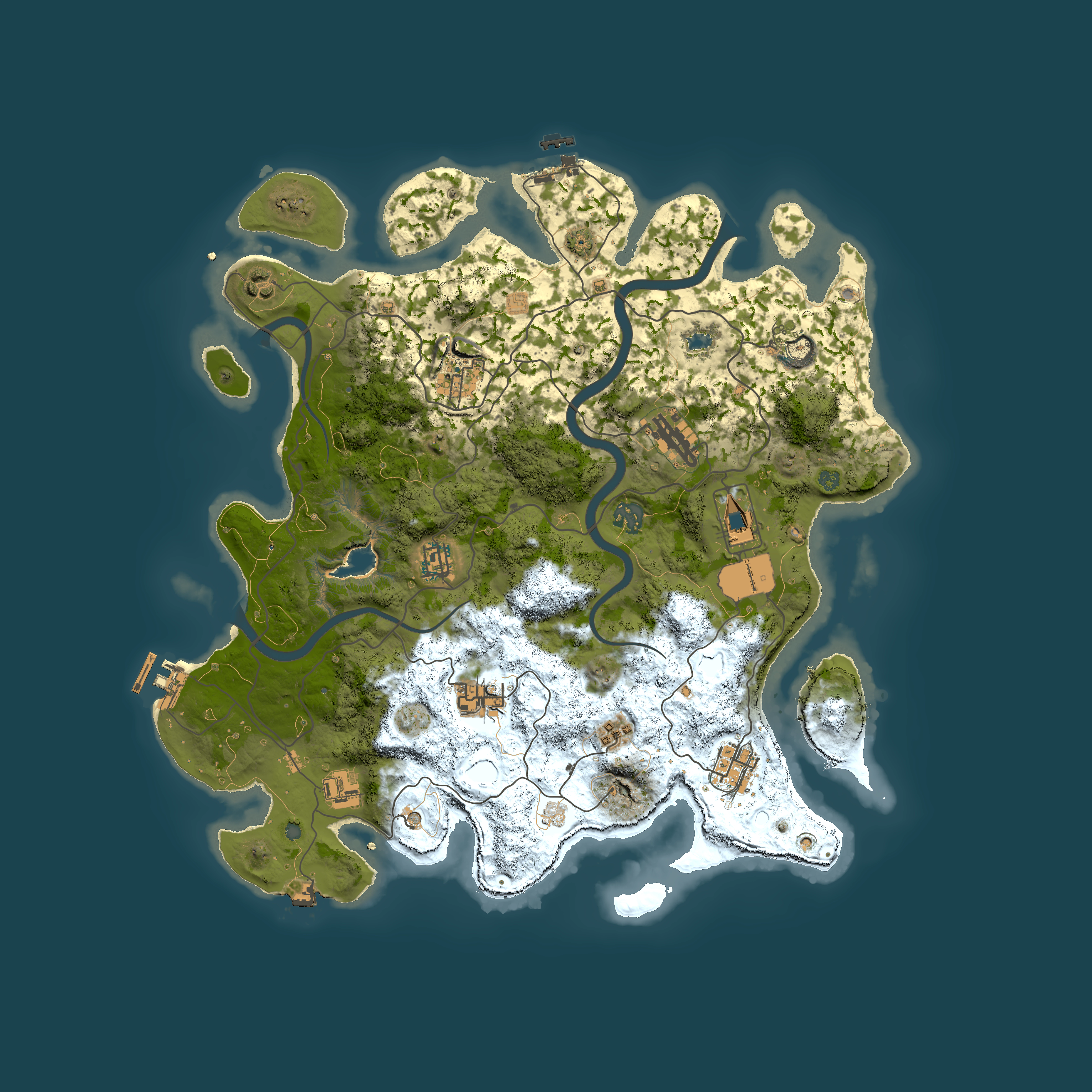 Full top-down render of Rust map seed 2126397446, 4000x4000m