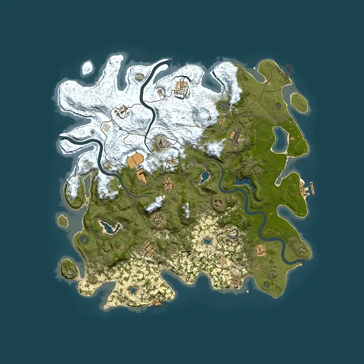 Rust map seed 870354300, 4500x4500m top-down preview