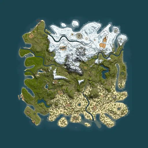 Rust map seed 1689289707, 5000x5000m top-down preview