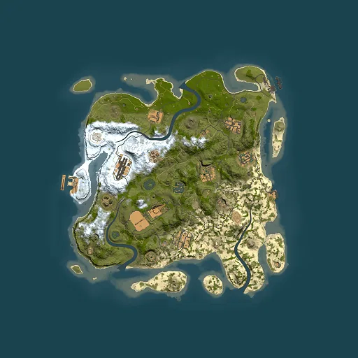 Rust map seed 732416080, 3500x3500m top-down preview