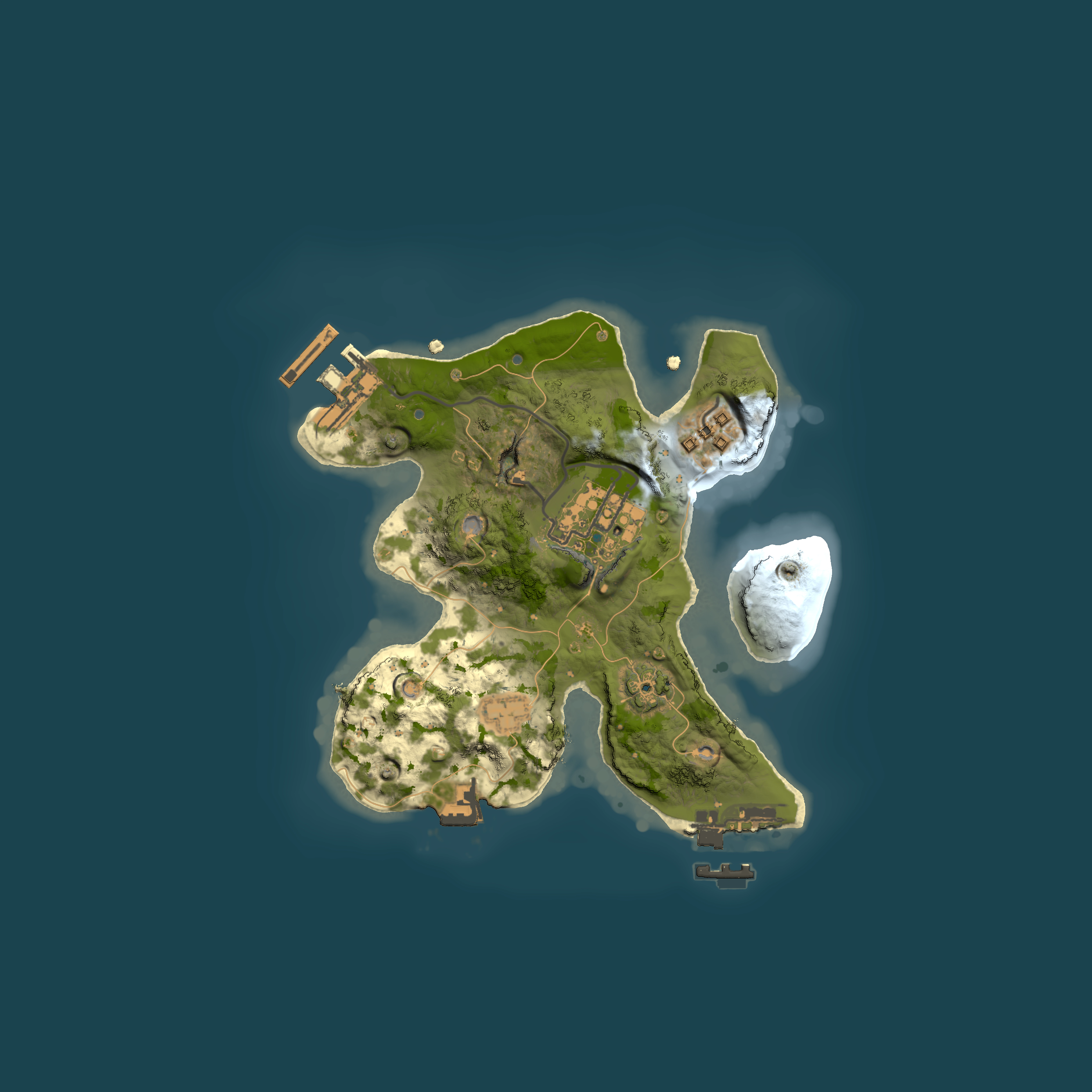 Full top-down render of Rust map seed 1300246474, 2000x2000m