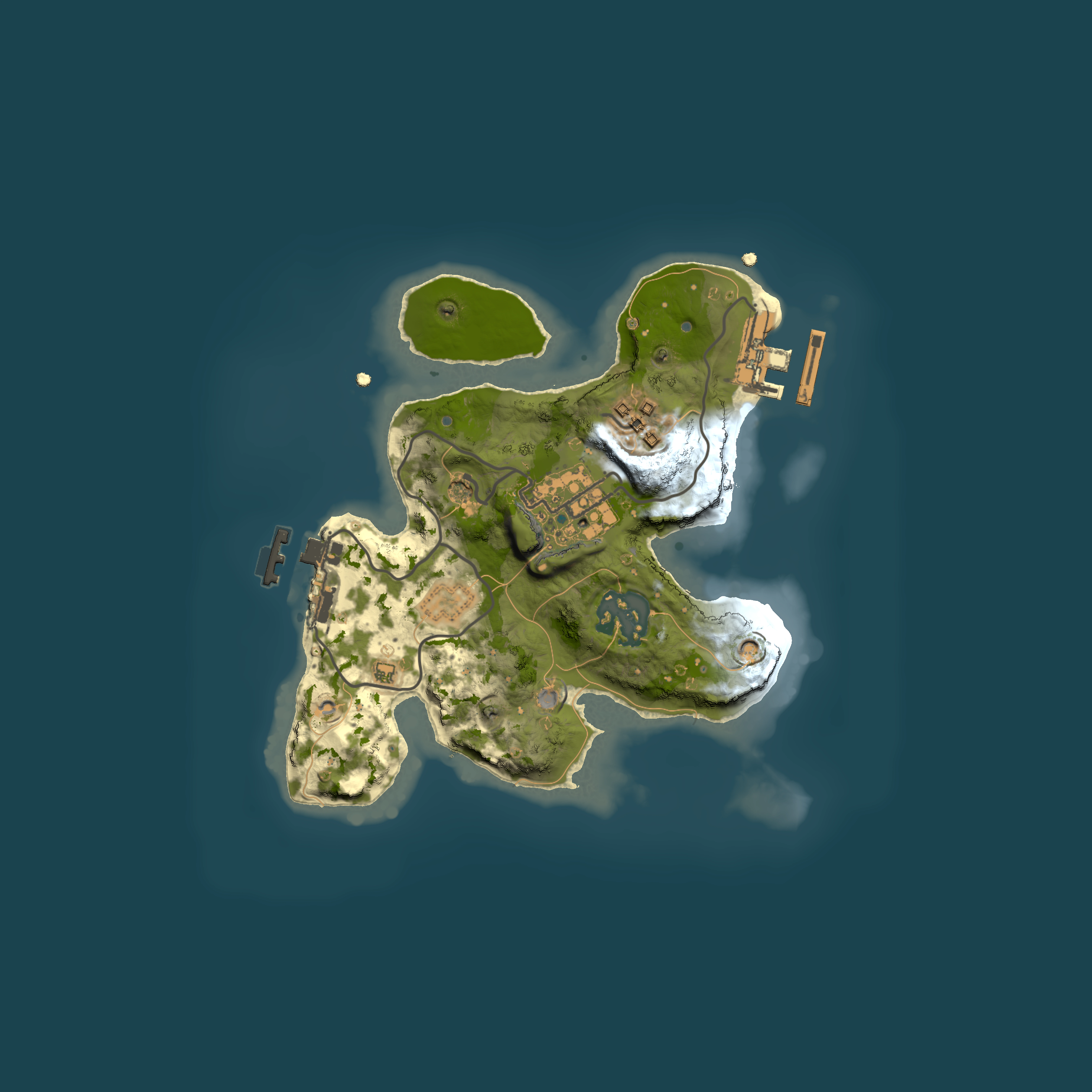Full top-down render of Rust map seed 1725575559, 2000x2000m