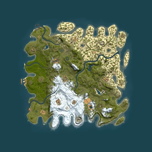 Rust map seed 42020557, 4500x4500m top-down preview