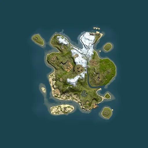 Rust map seed 2064939190, 2500x2500m top-down preview
