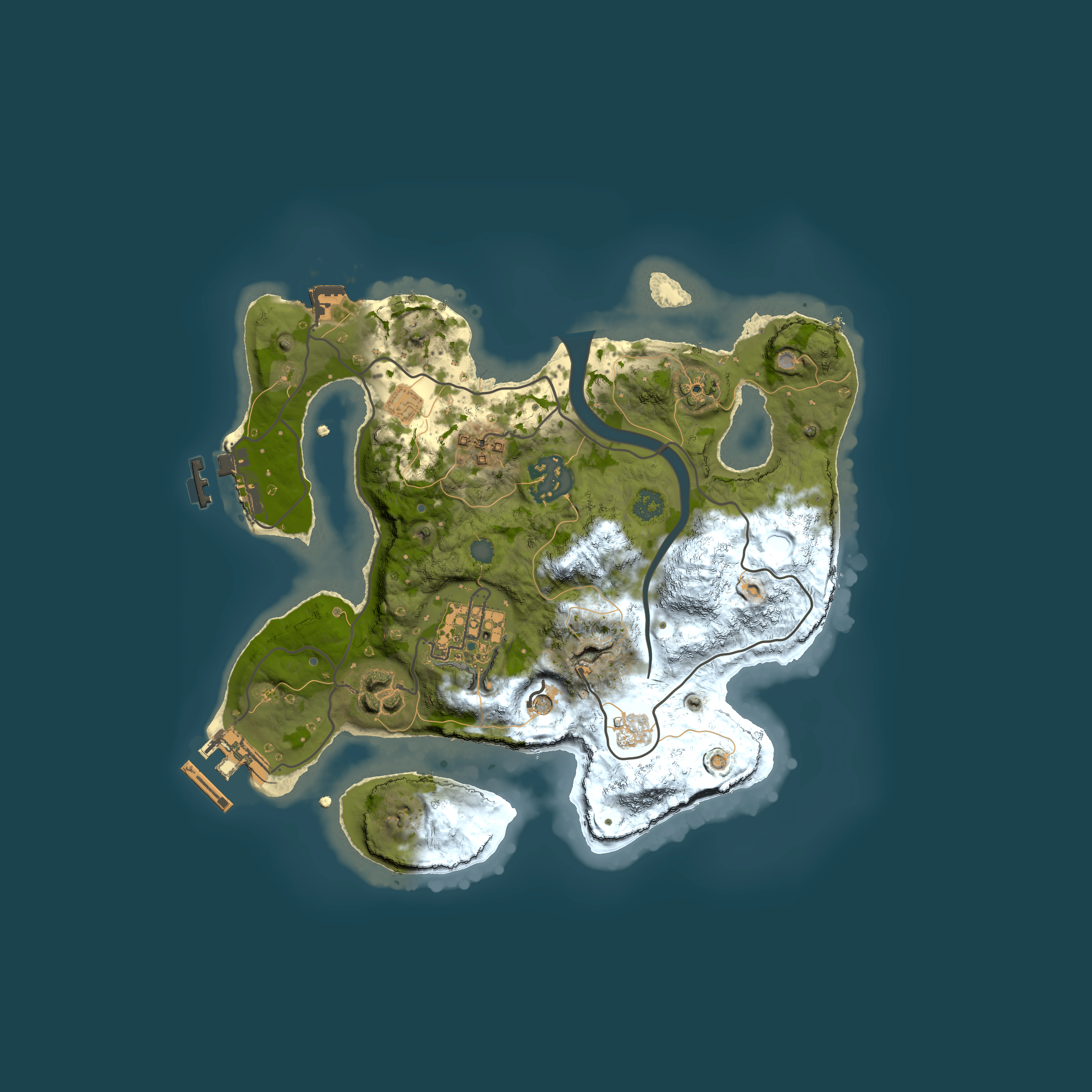 Full top-down render of Rust map seed 1913006176, 2500x2500m