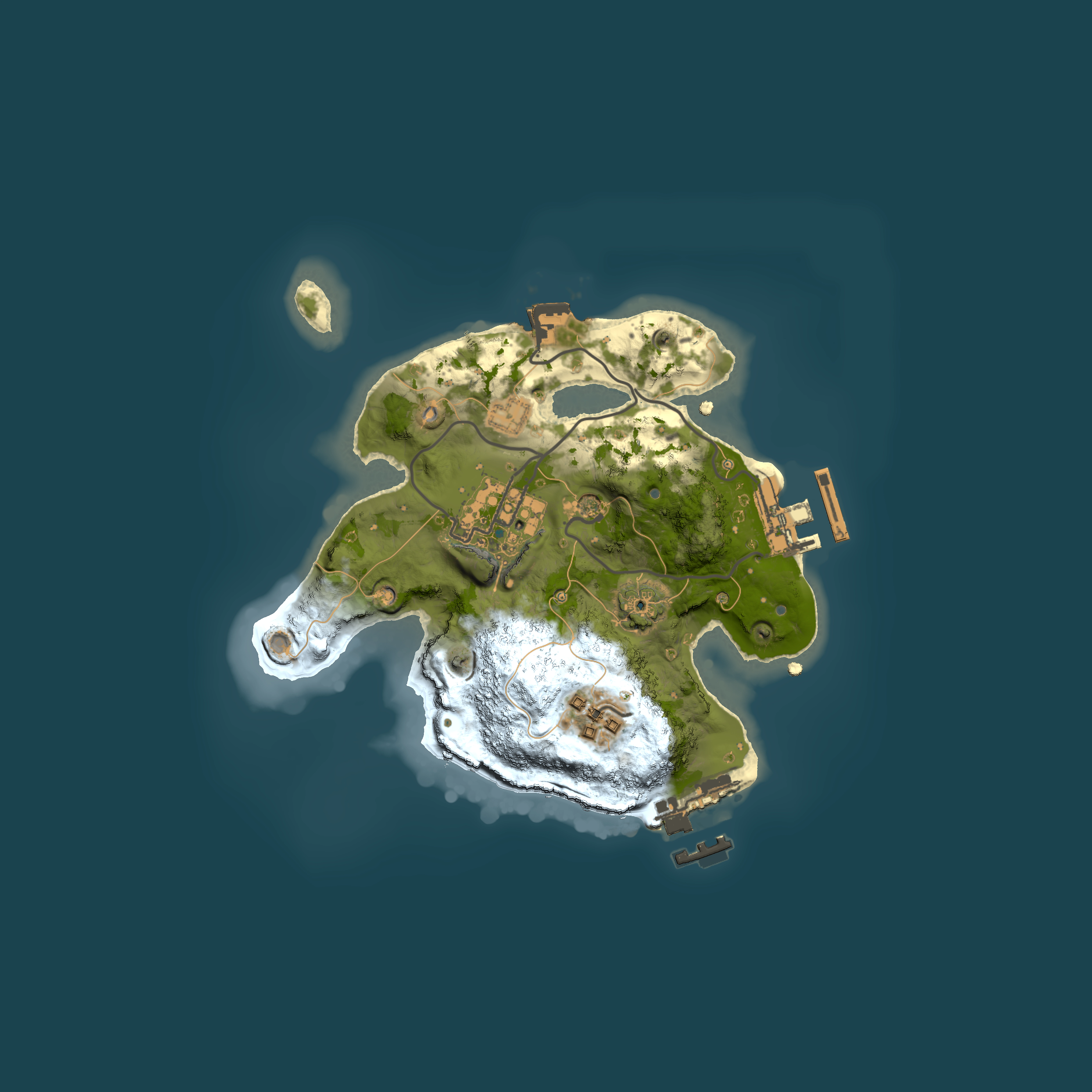Full top-down render of Rust map seed 312984119, 2000x2000m