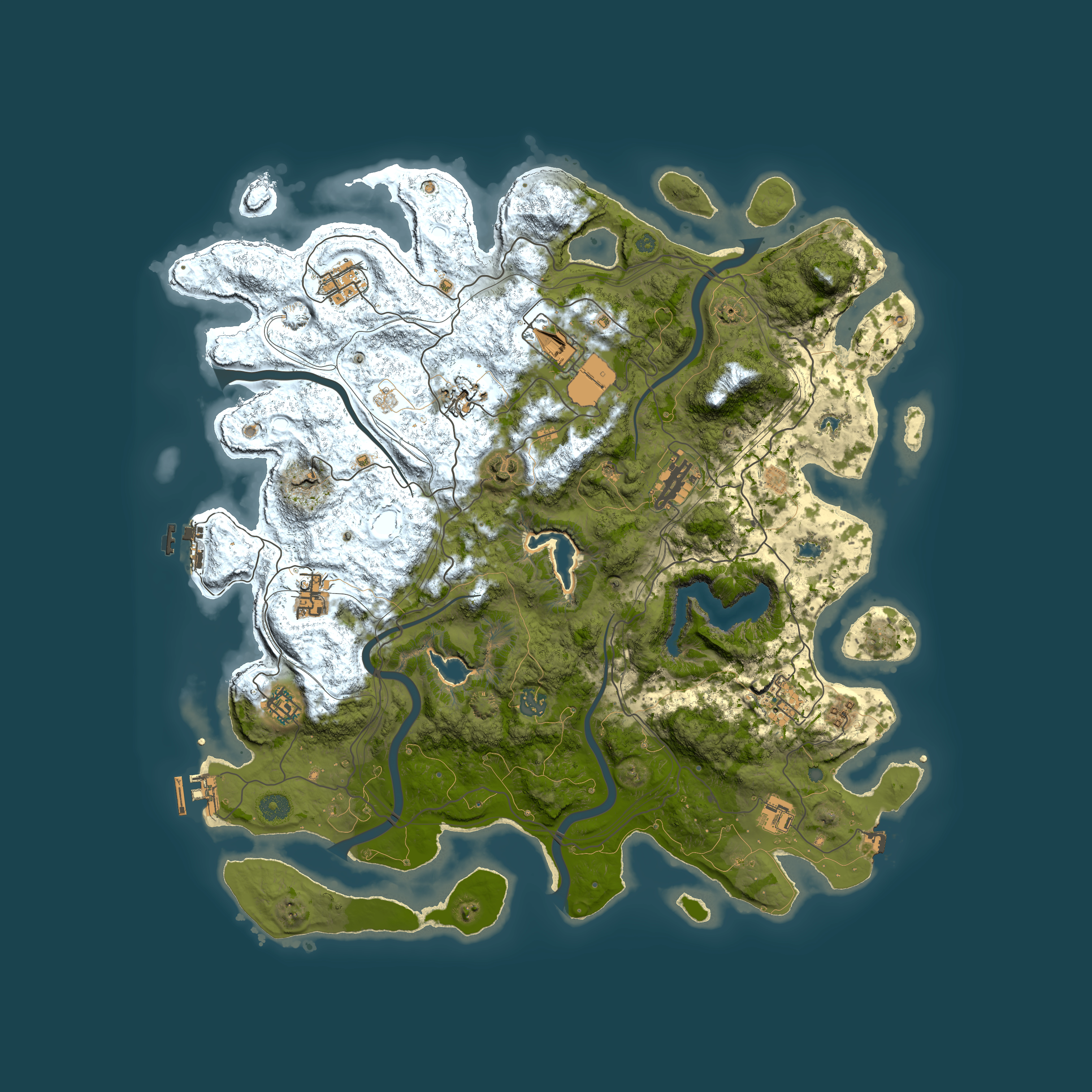 Full top-down render of Rust map seed 160907388, 4500x4500m