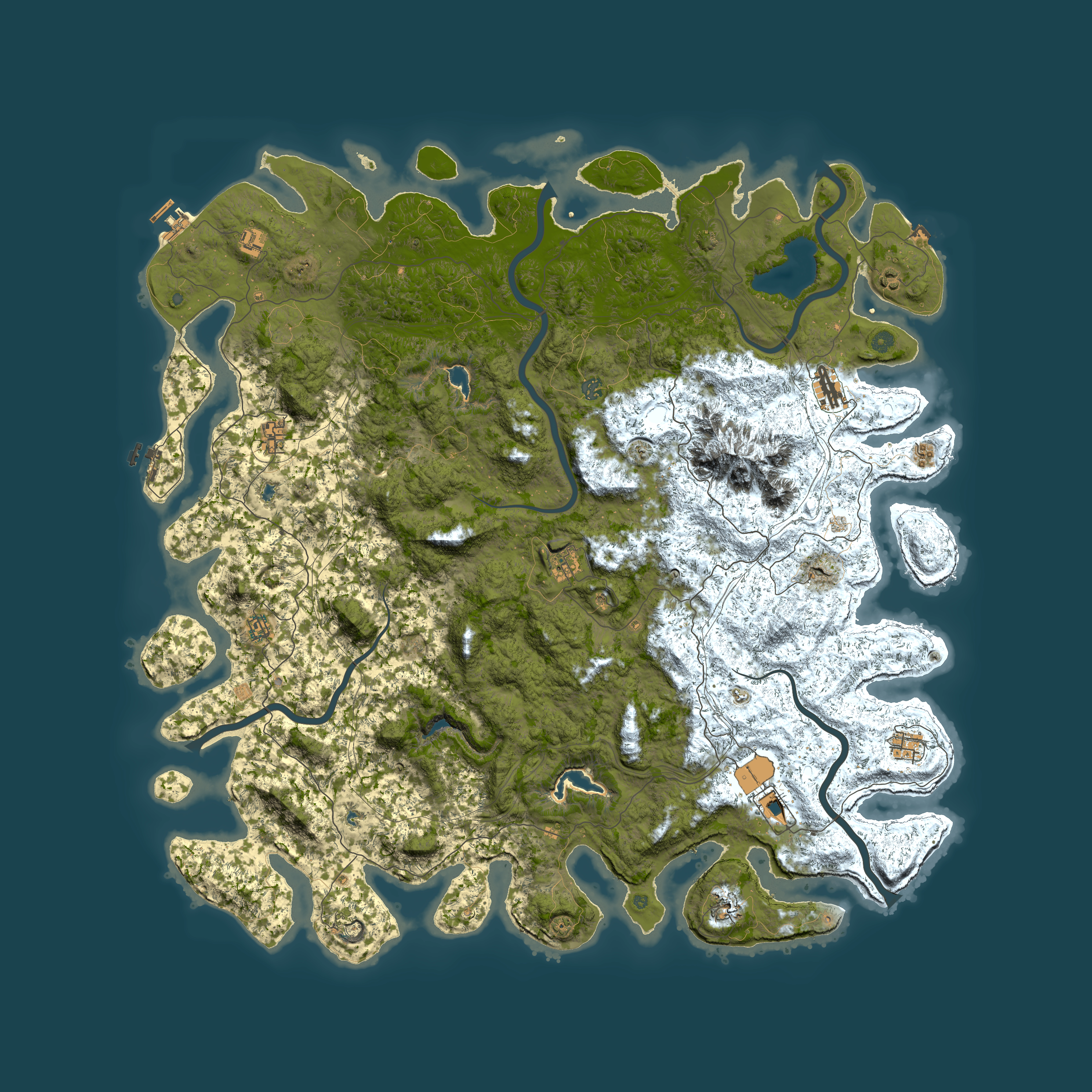 Full top-down render of Rust map seed 1061394639, 6000x6000m