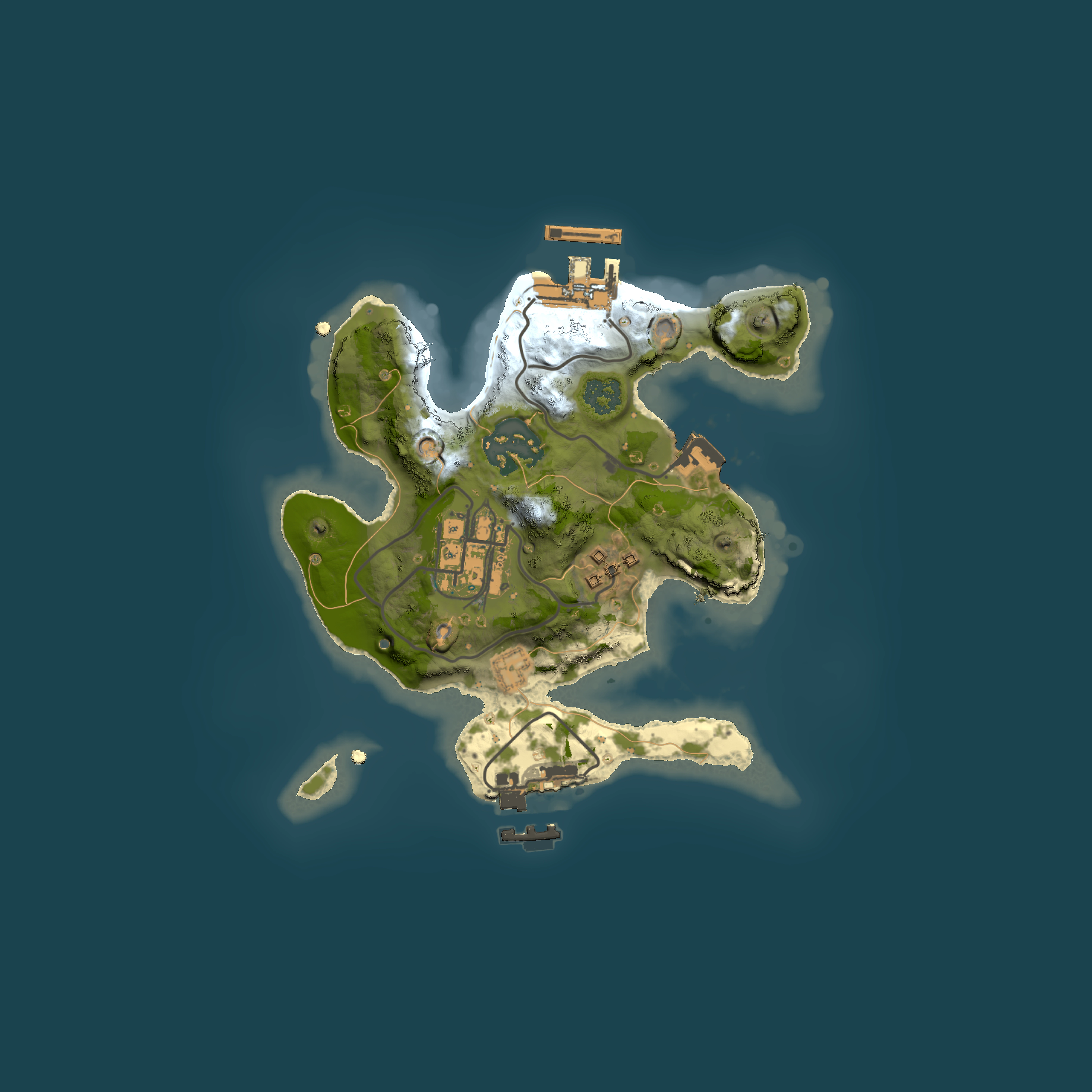 Full top-down render of Rust map seed 231911424, 2000x2000m