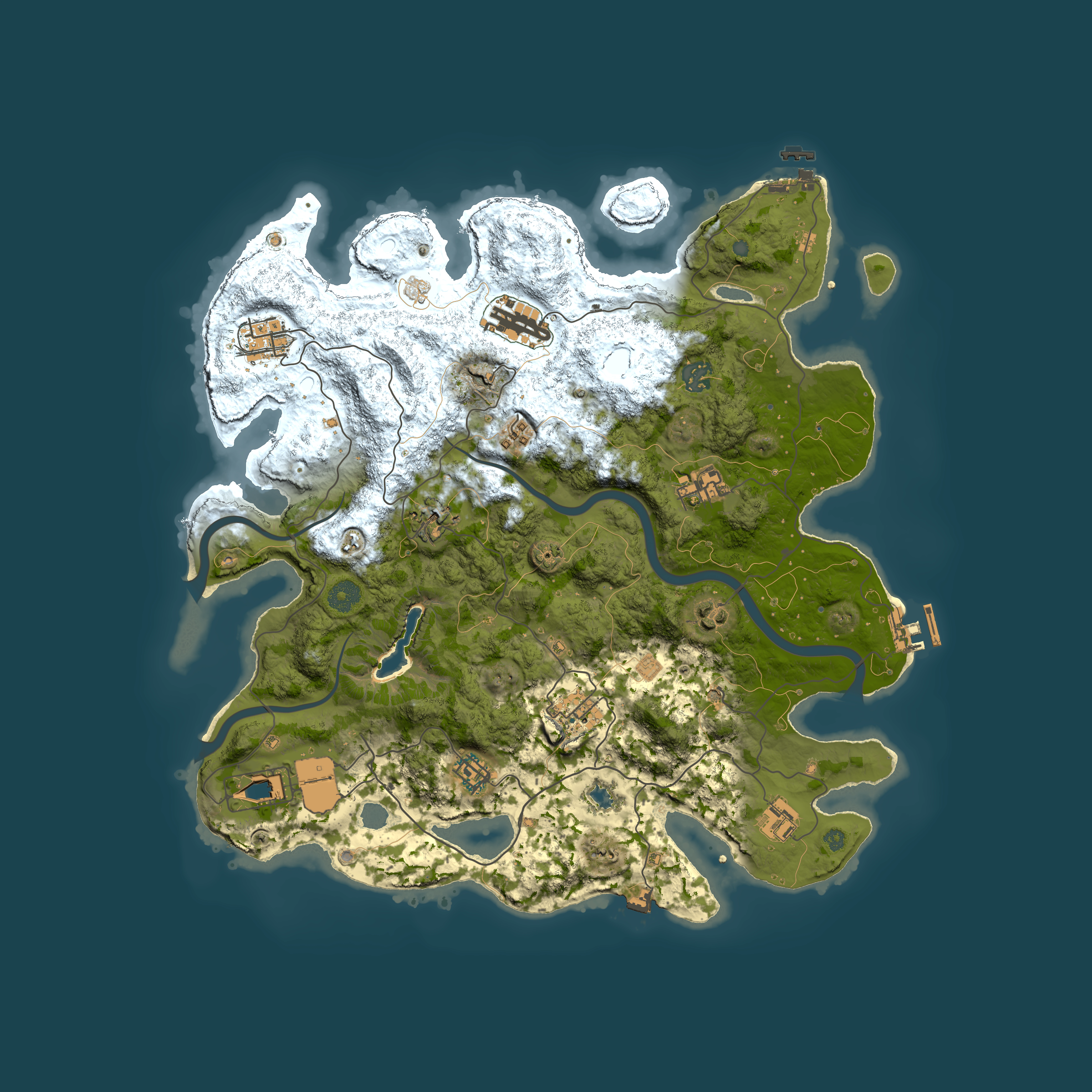 Full top-down render of Rust map seed 900334577, 4000x4000m
