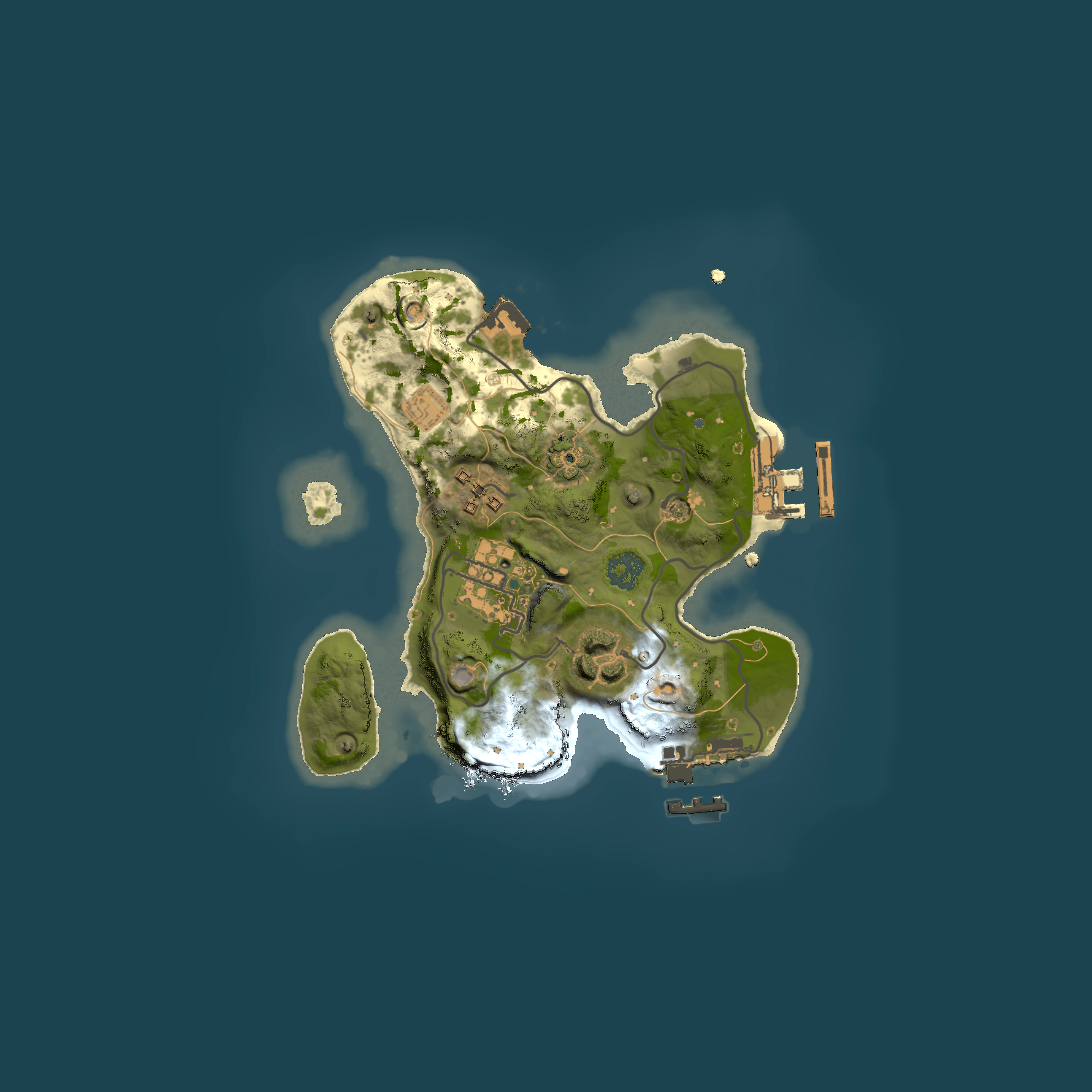 Full top-down render of Rust map seed 281606317, 2000x2000m