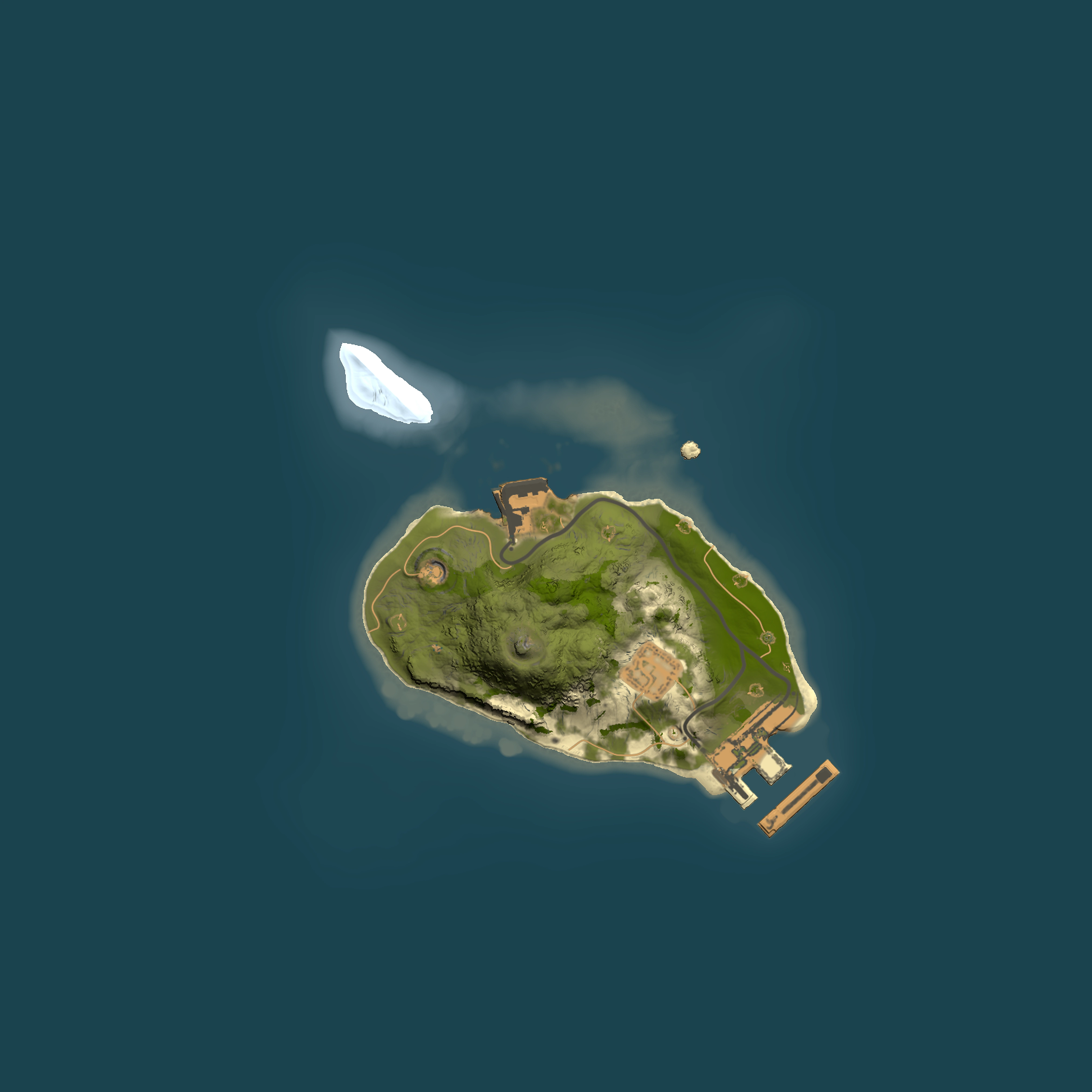 Full top-down render of Rust map seed 1393518587, 1500x1500m
