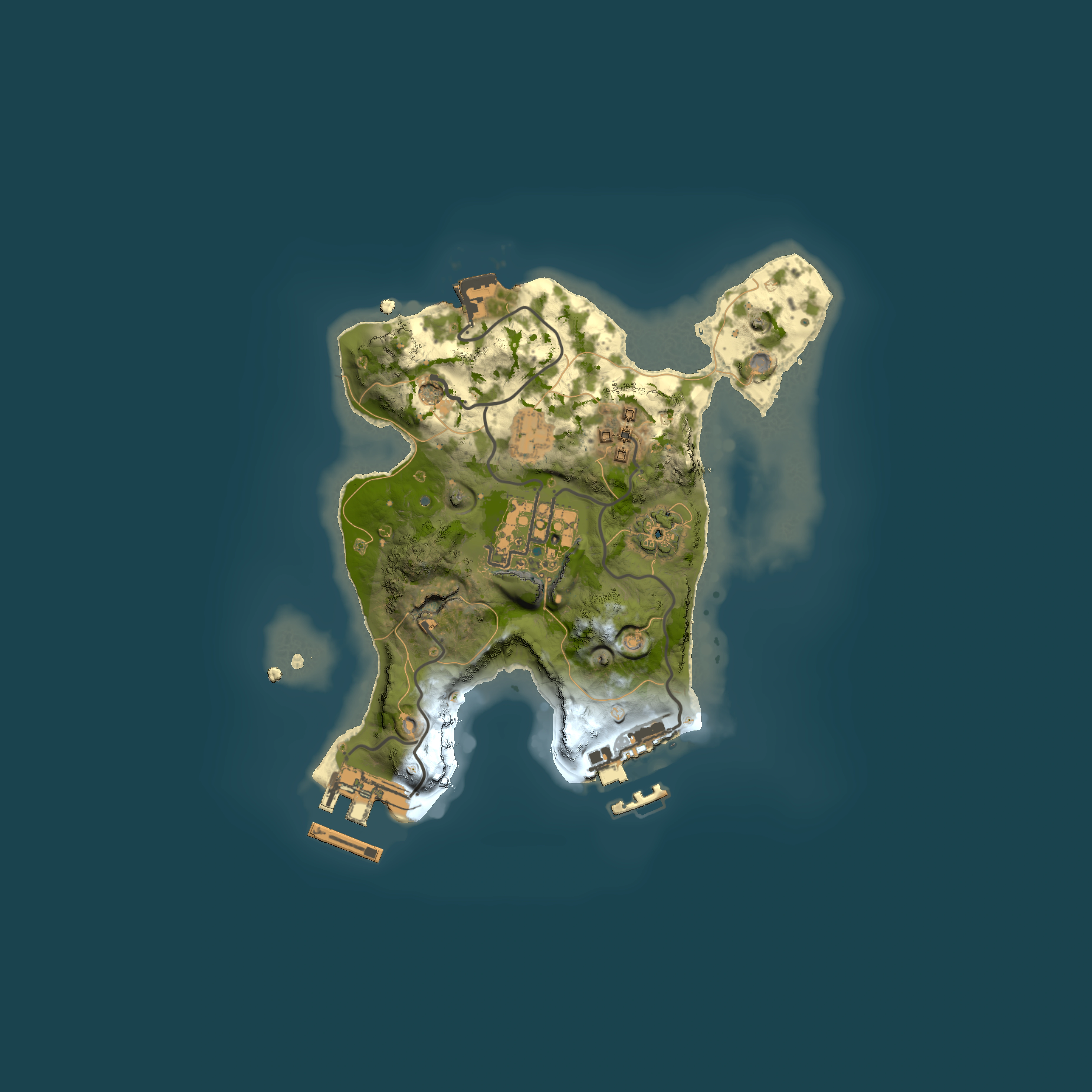 Full top-down render of Rust map seed 198299209, 2000x2000m