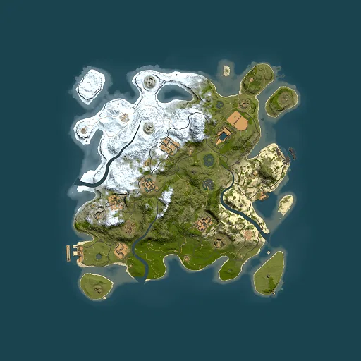 Rust map seed 528420807, 3500x3500m top-down preview
