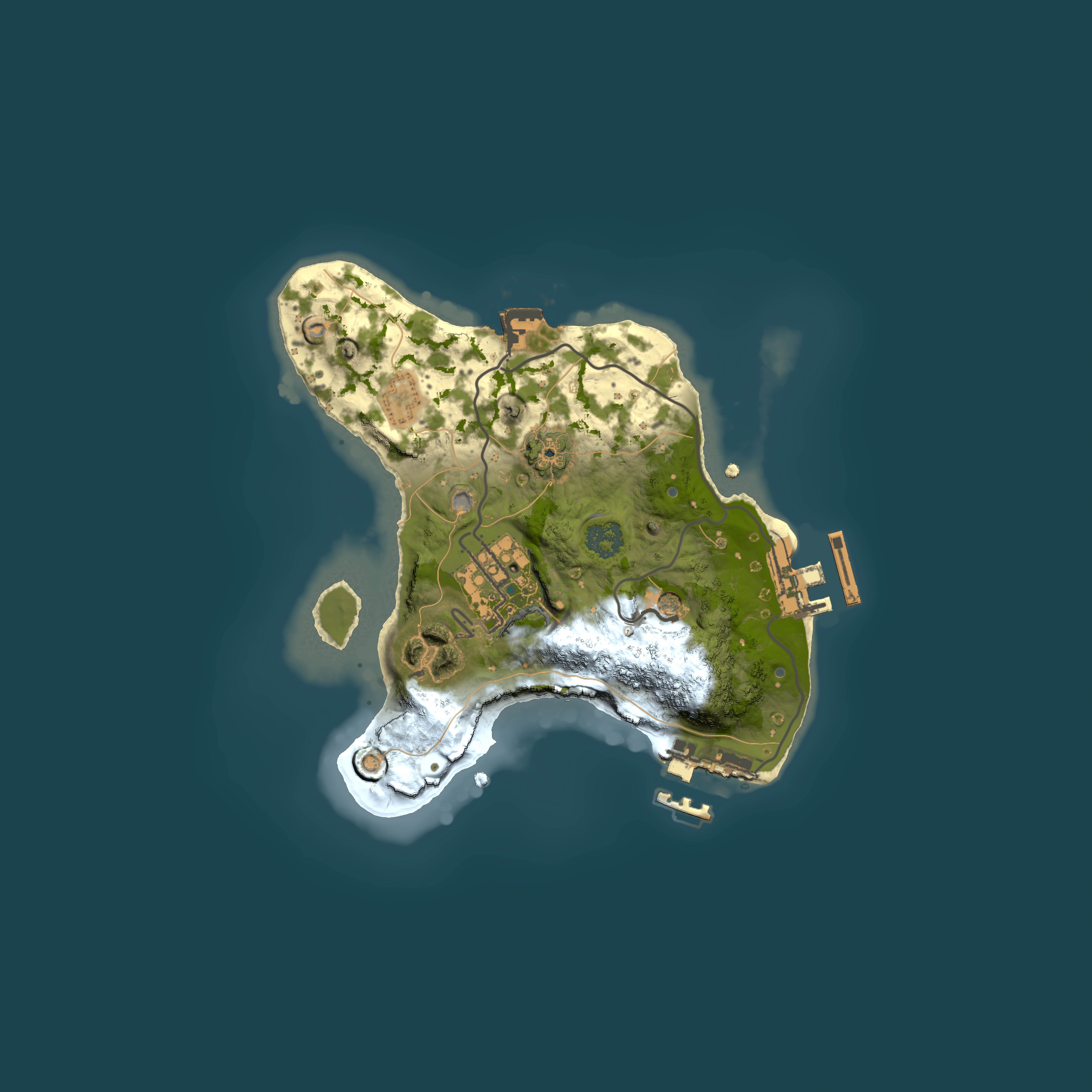 Full top-down render of Rust map seed 1566361733, 2000x2000m
