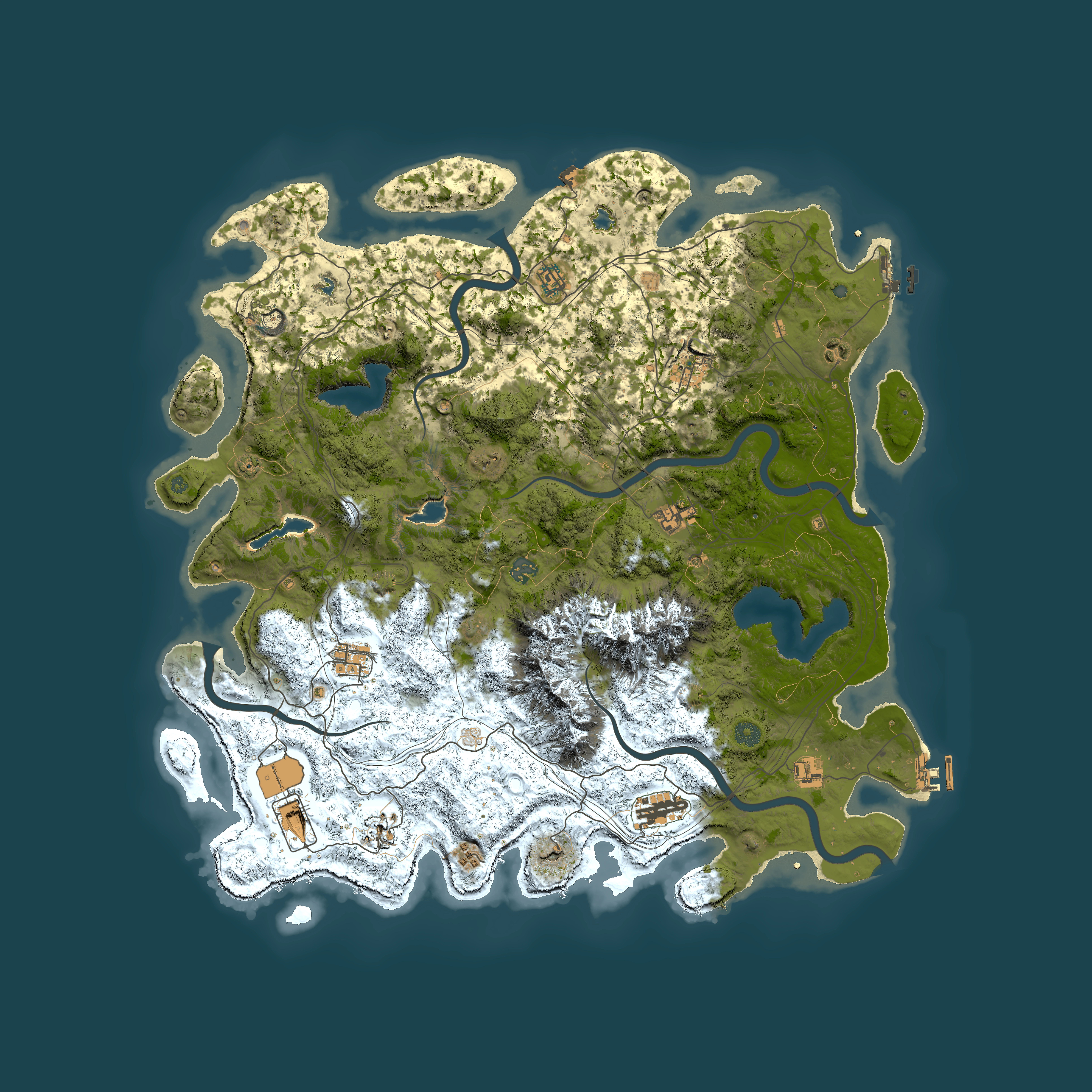 Full top-down render of Rust map seed 60041199, 5000x5000m