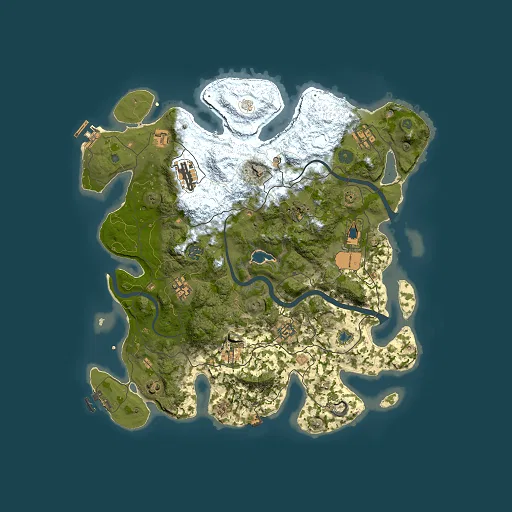 Rust map seed 86983596, 4000x4000m top-down preview