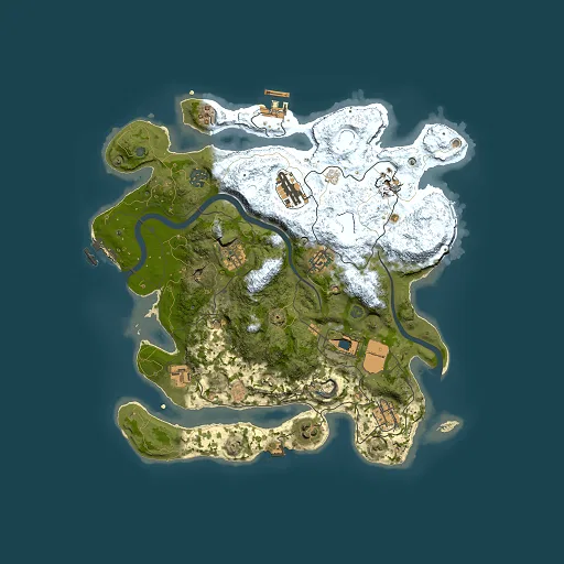 Rust map seed 255066005, 3500x3500m top-down preview