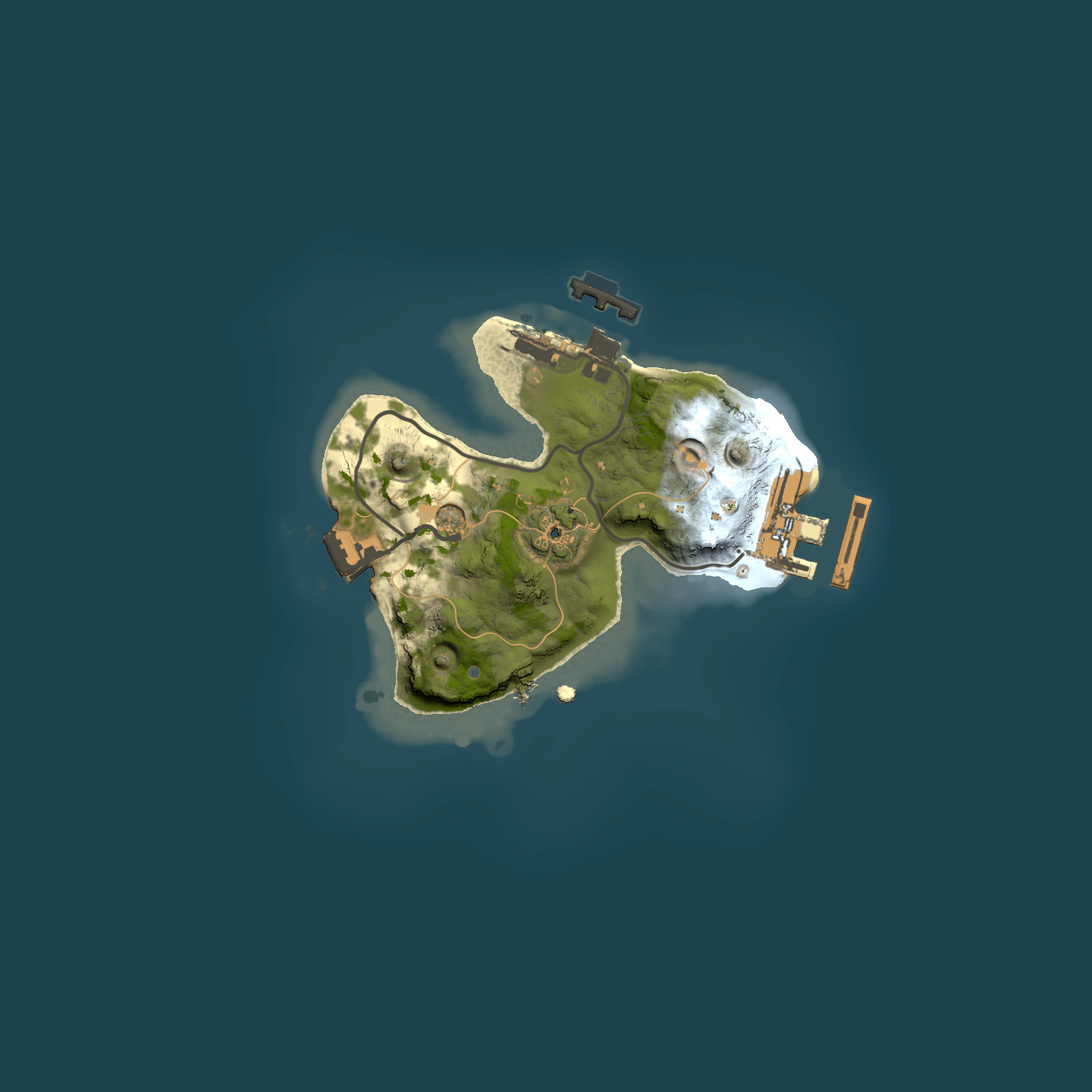 Full top-down render of Rust map seed 1743928291, 1500x1500m