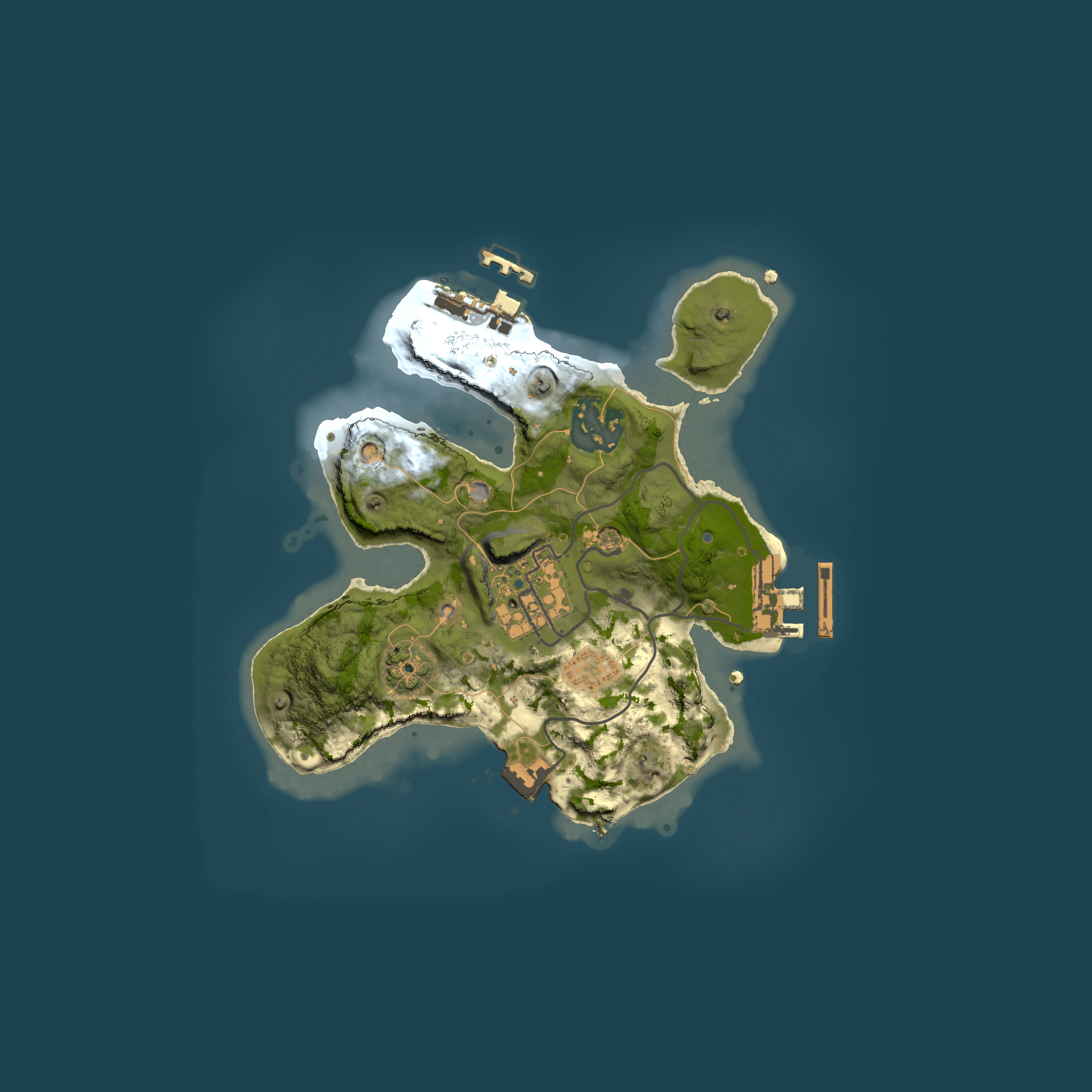 Full top-down render of Rust map seed 1560084990, 2000x2000m