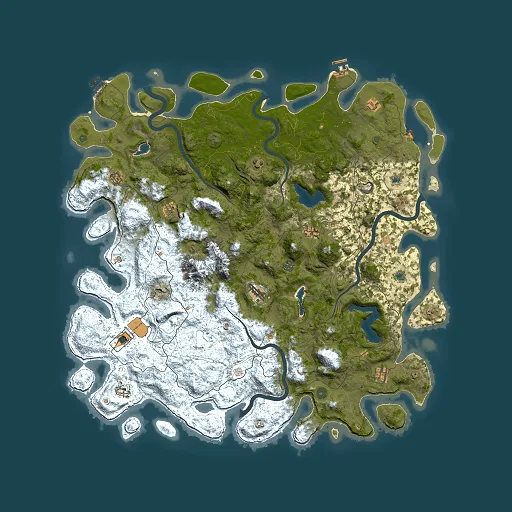 Rust map seed 685746701, 5500x5500m top-down preview