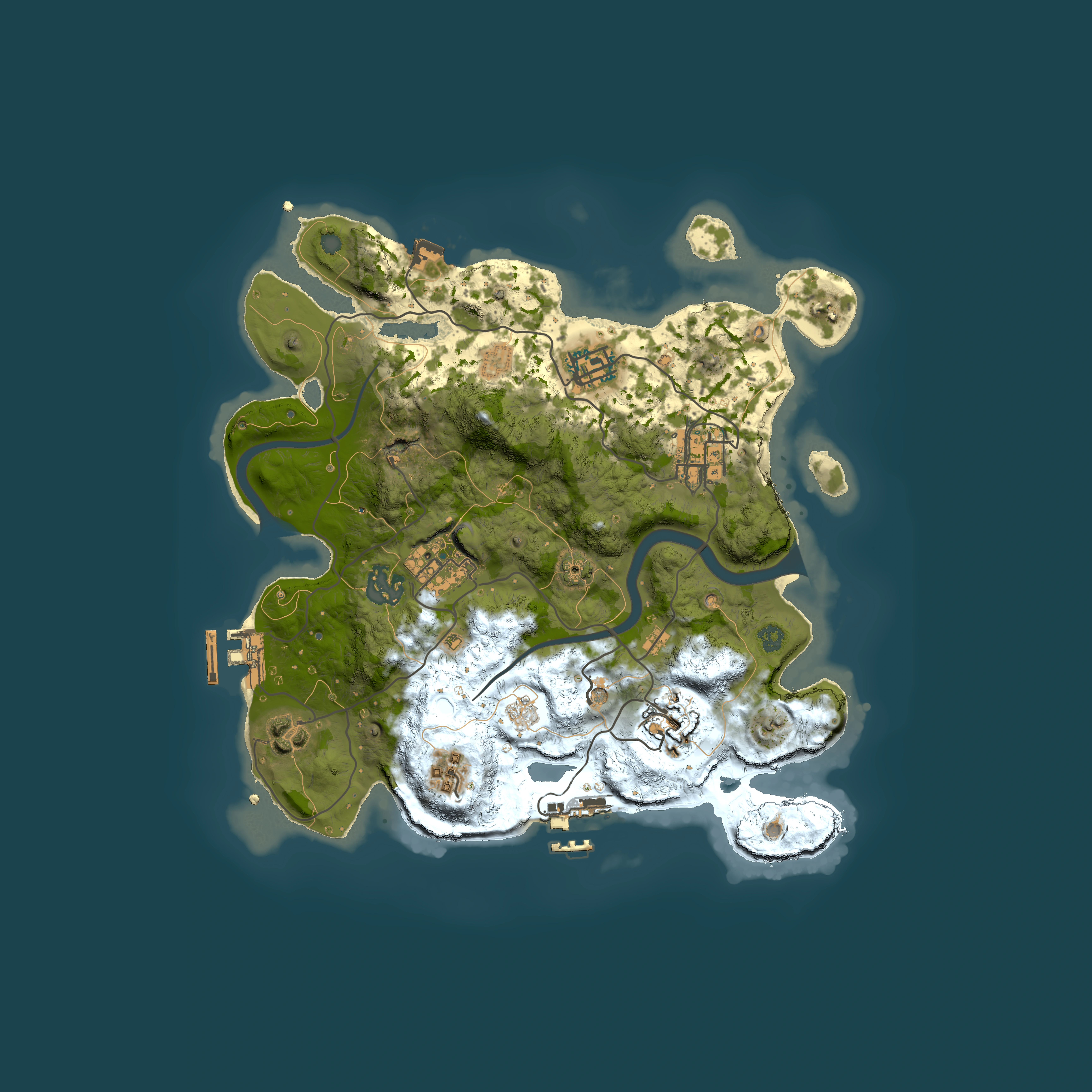 Full top-down render of Rust map seed 337647271, 3000x3000m