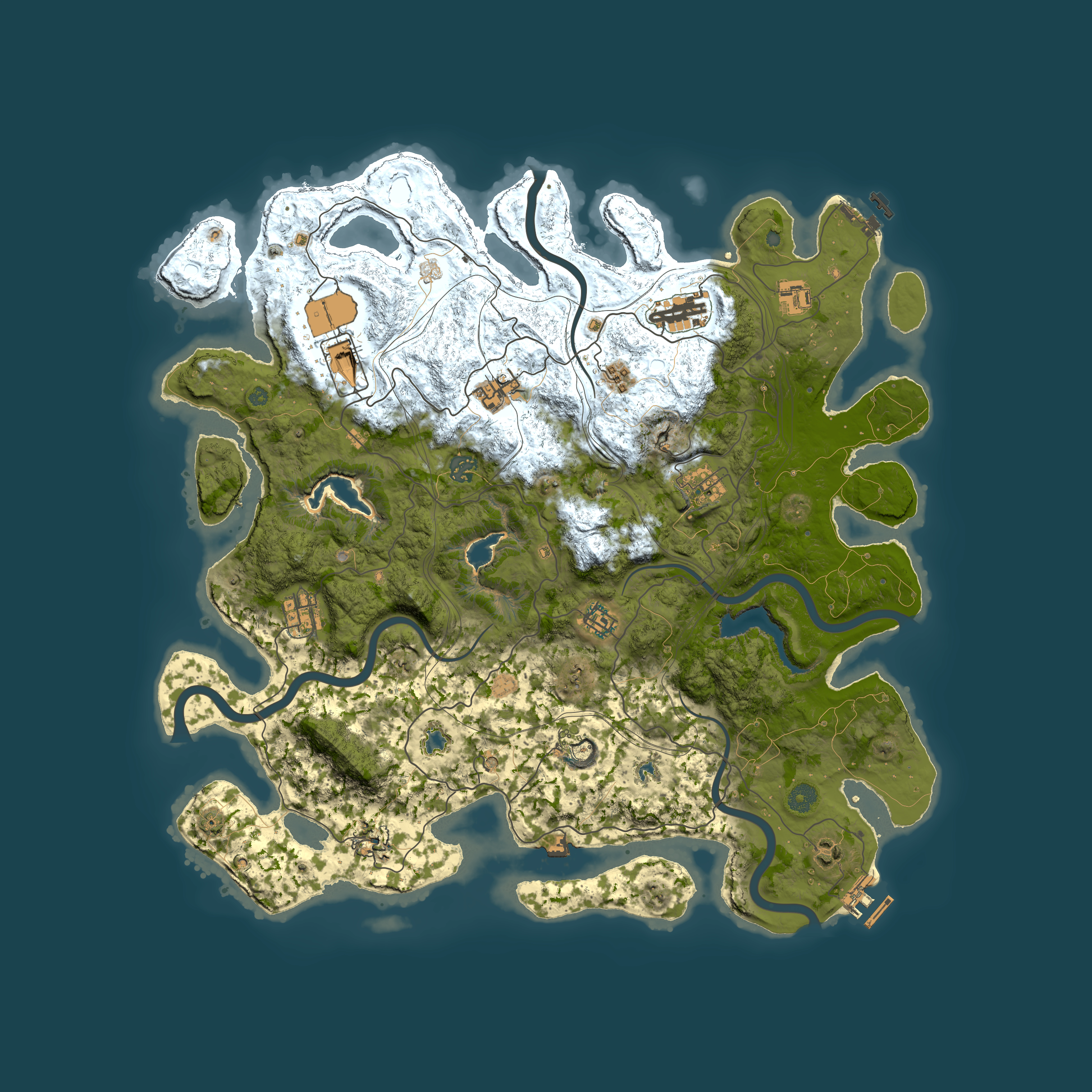 Full top-down render of Rust map seed 587315877, 4500x4500m