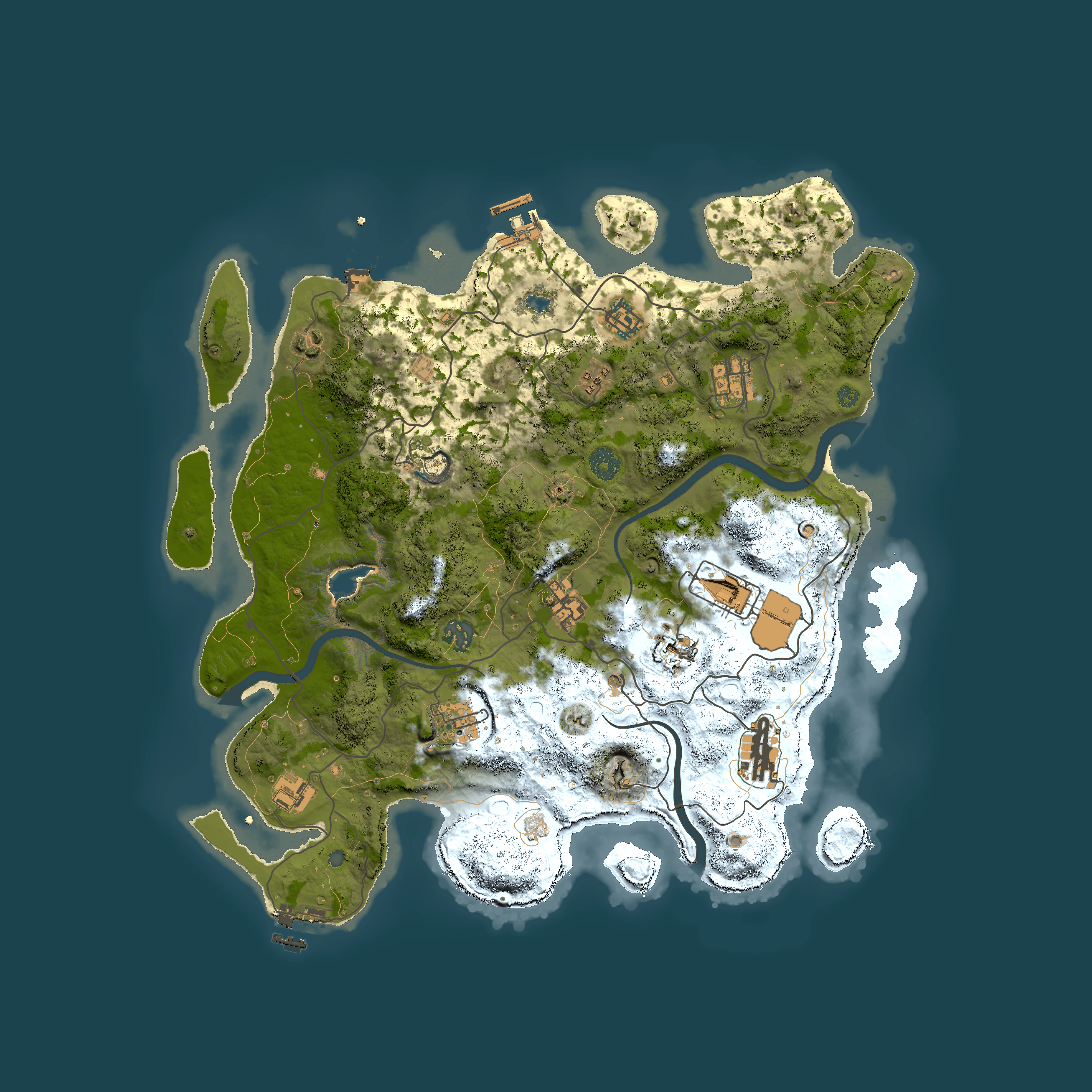 Full top-down render of Rust map seed 1556297975, 4000x4000m