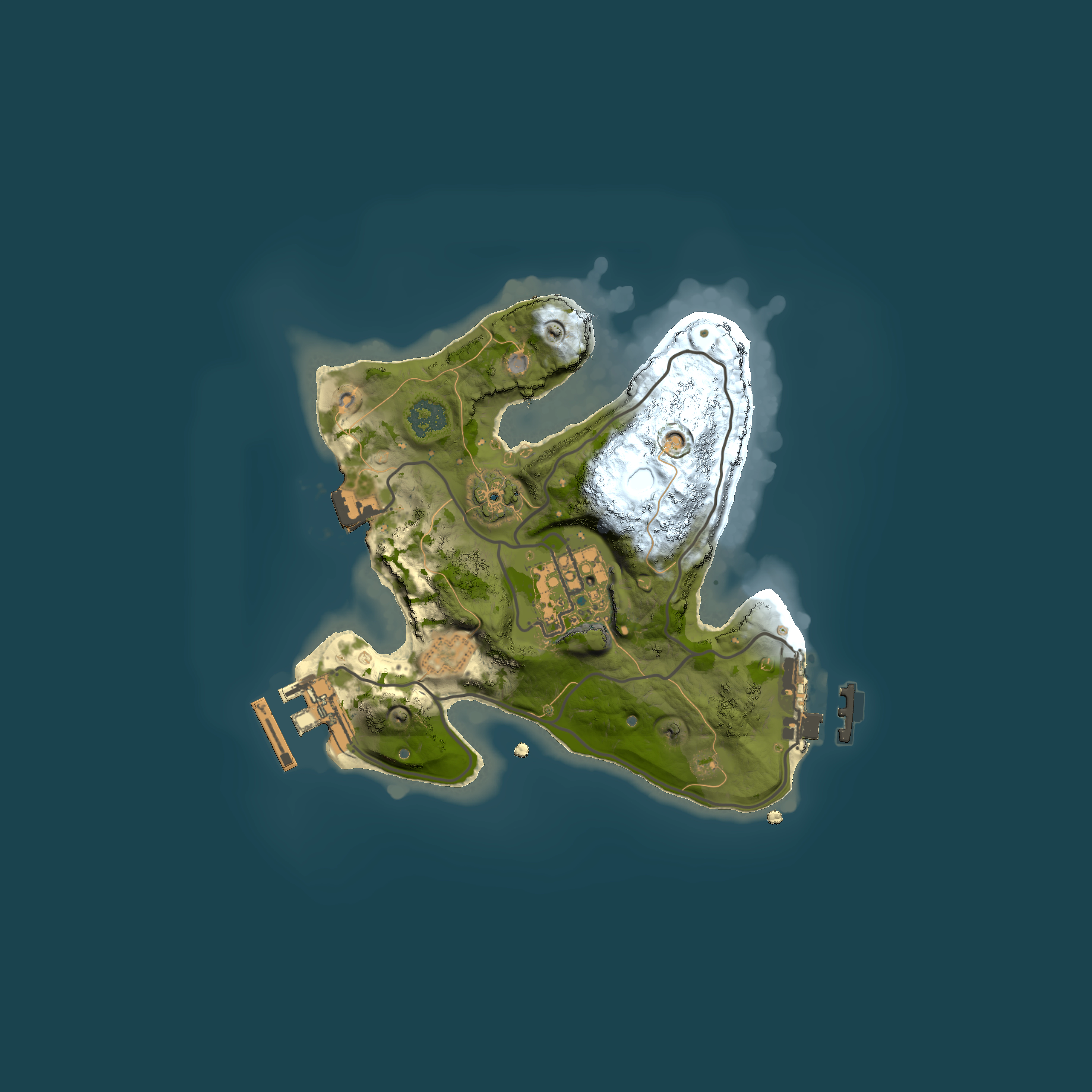 Full top-down render of Rust map seed 1085329407, 2000x2000m