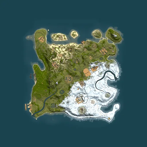 Rust map seed 1997313155, 3500x3500m top-down preview