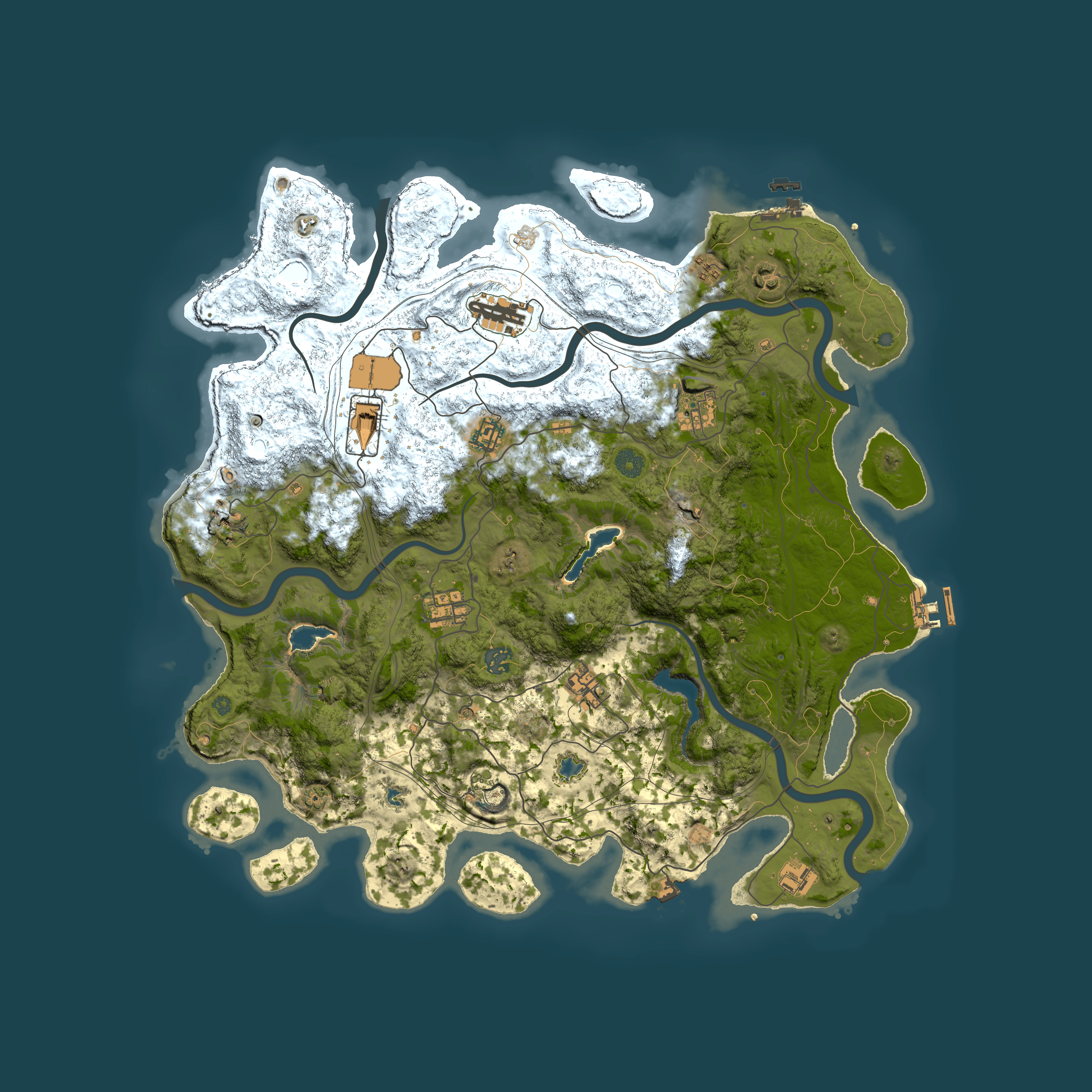 Full top-down render of Rust map seed 137699024, 4500x4500m