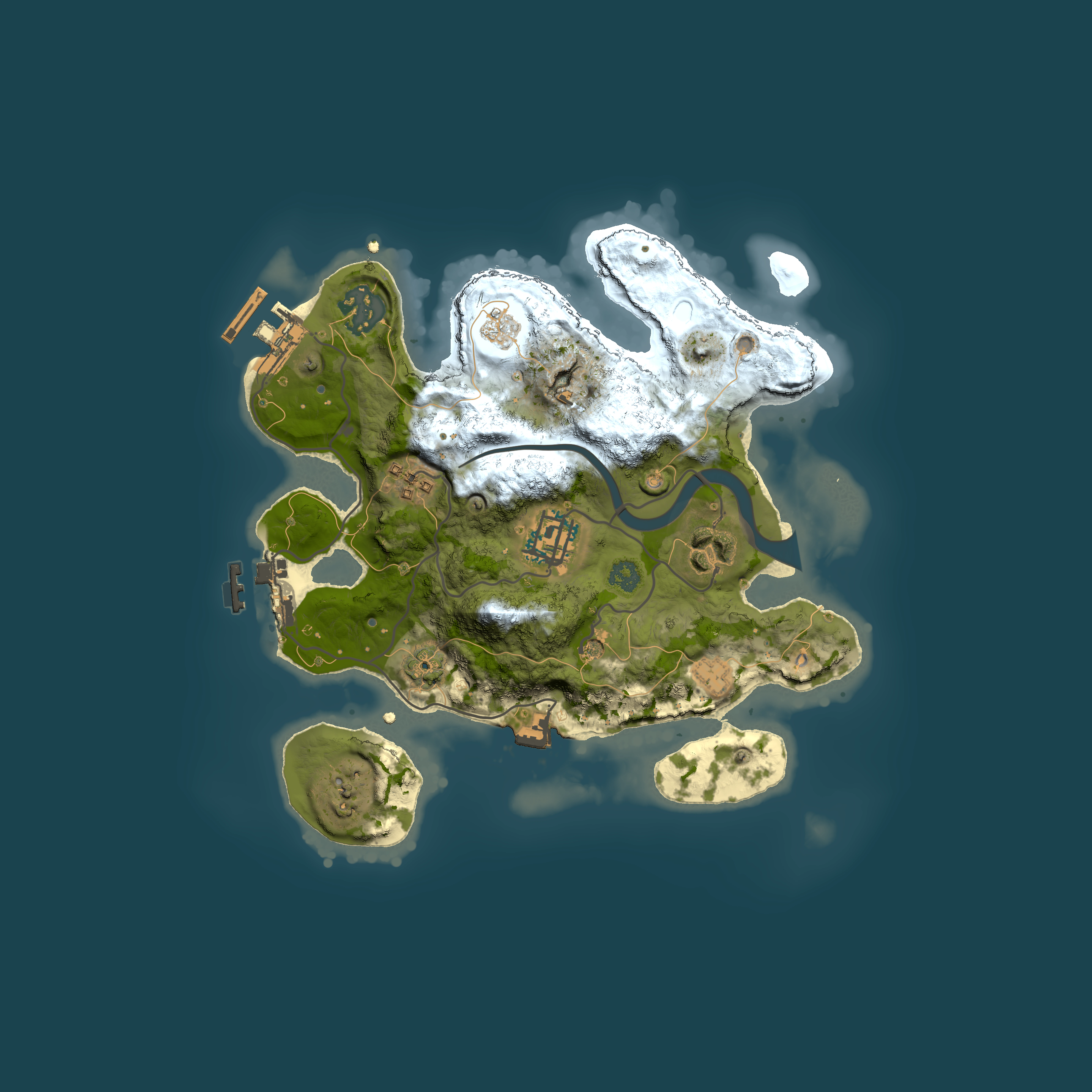 Full top-down render of Rust map seed 1872870096, 2500x2500m