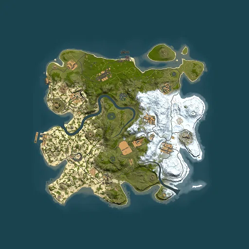 Rust map seed 1154844945, 3500x3500m top-down preview