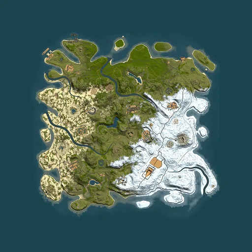Rust map seed 1007007807, 4500x4500m top-down preview