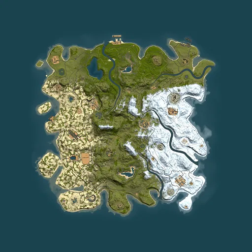 Rust map seed 1366379615, 4500x4500m top-down preview