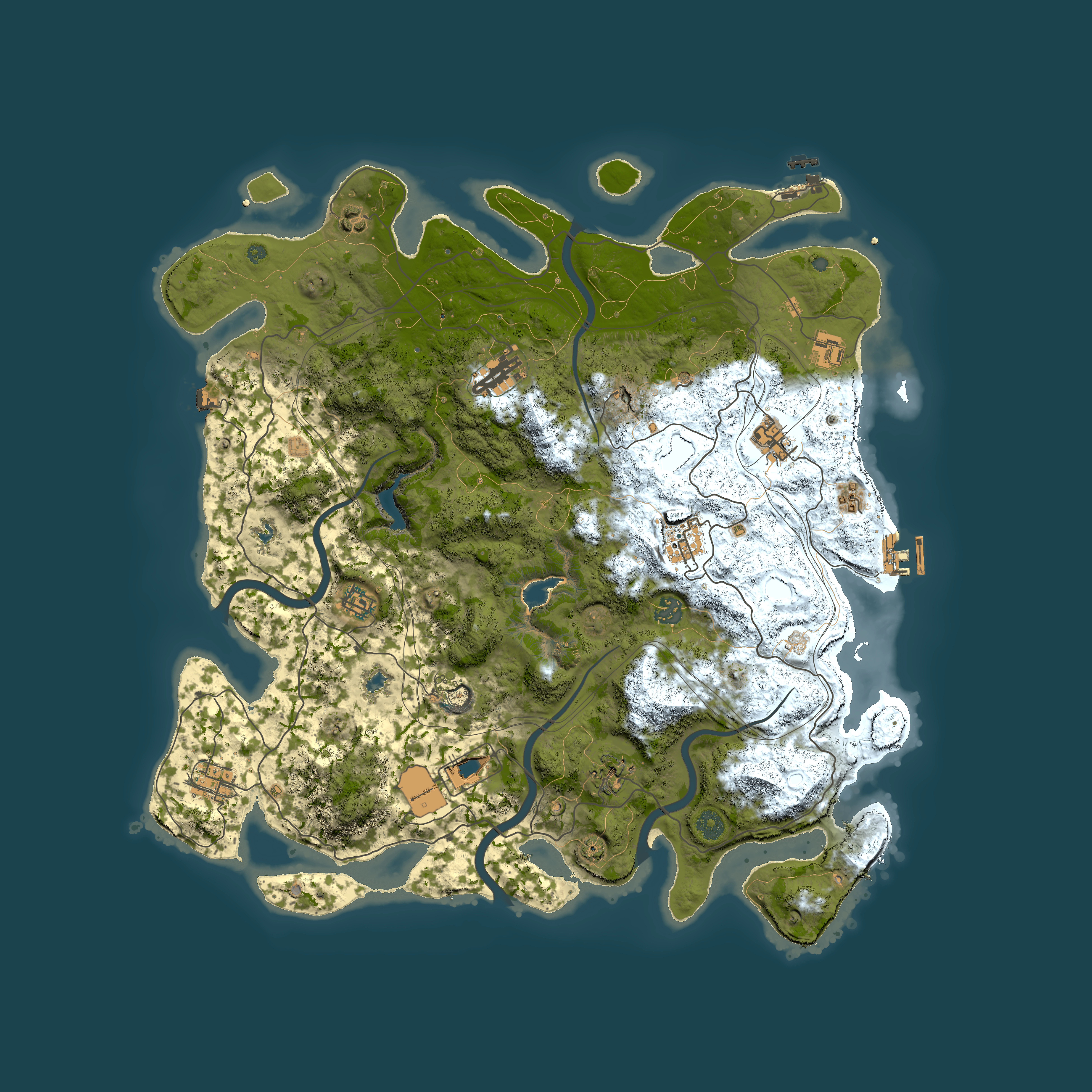 Full top-down render of Rust map seed 1713509842, 4500x4500m