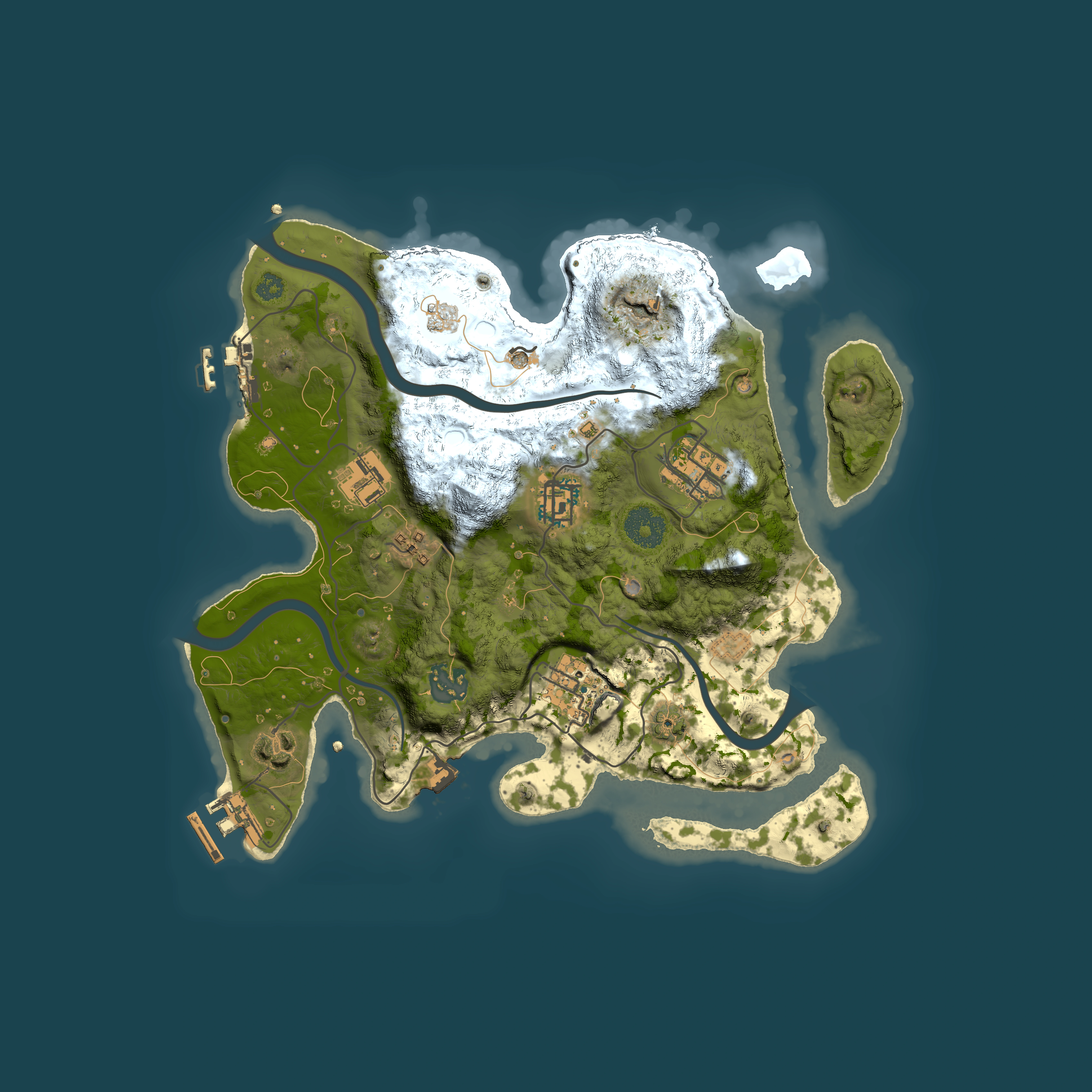 Full top-down render of Rust map seed 1366653752, 3000x3000m