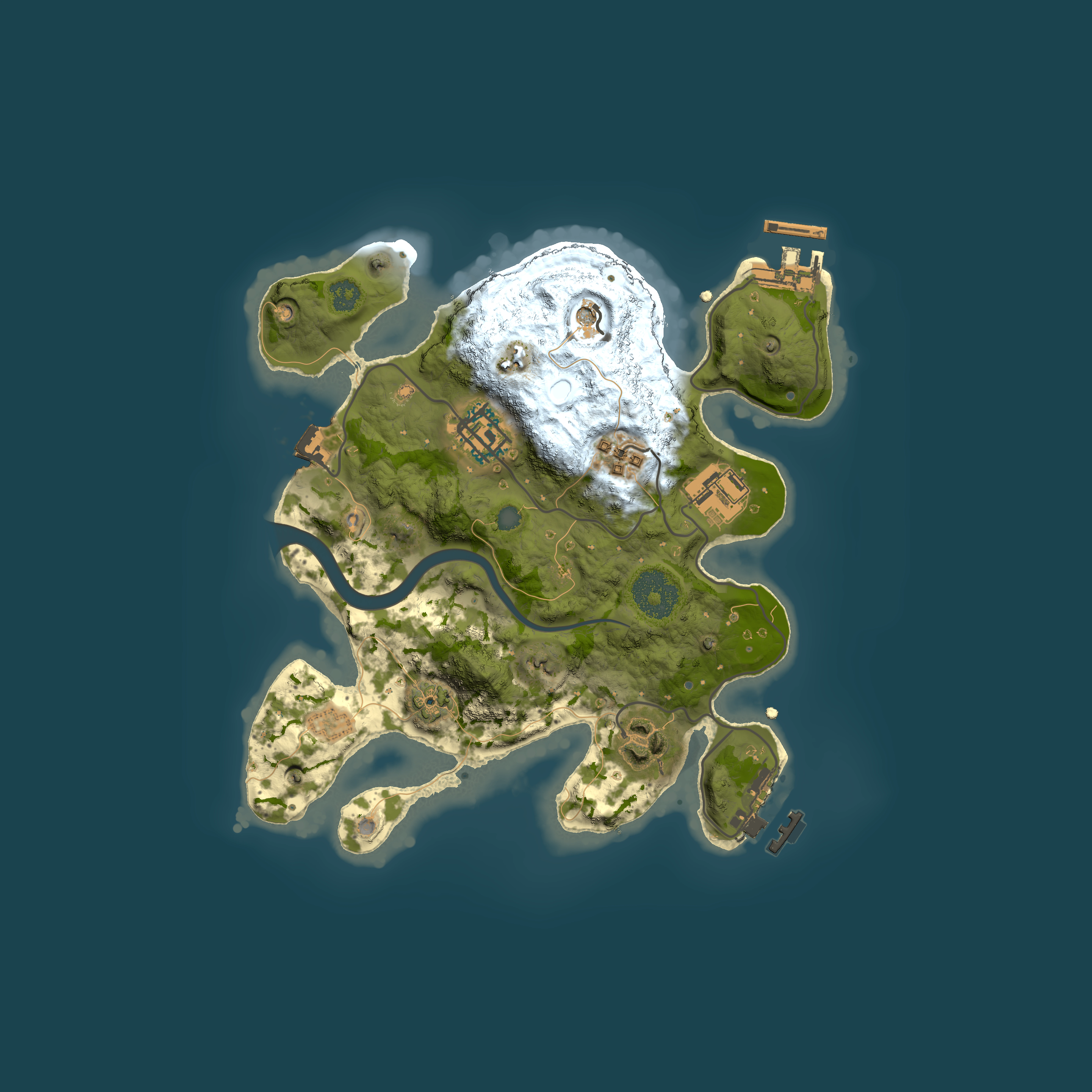 Full top-down render of Rust map seed 2087401367, 2500x2500m