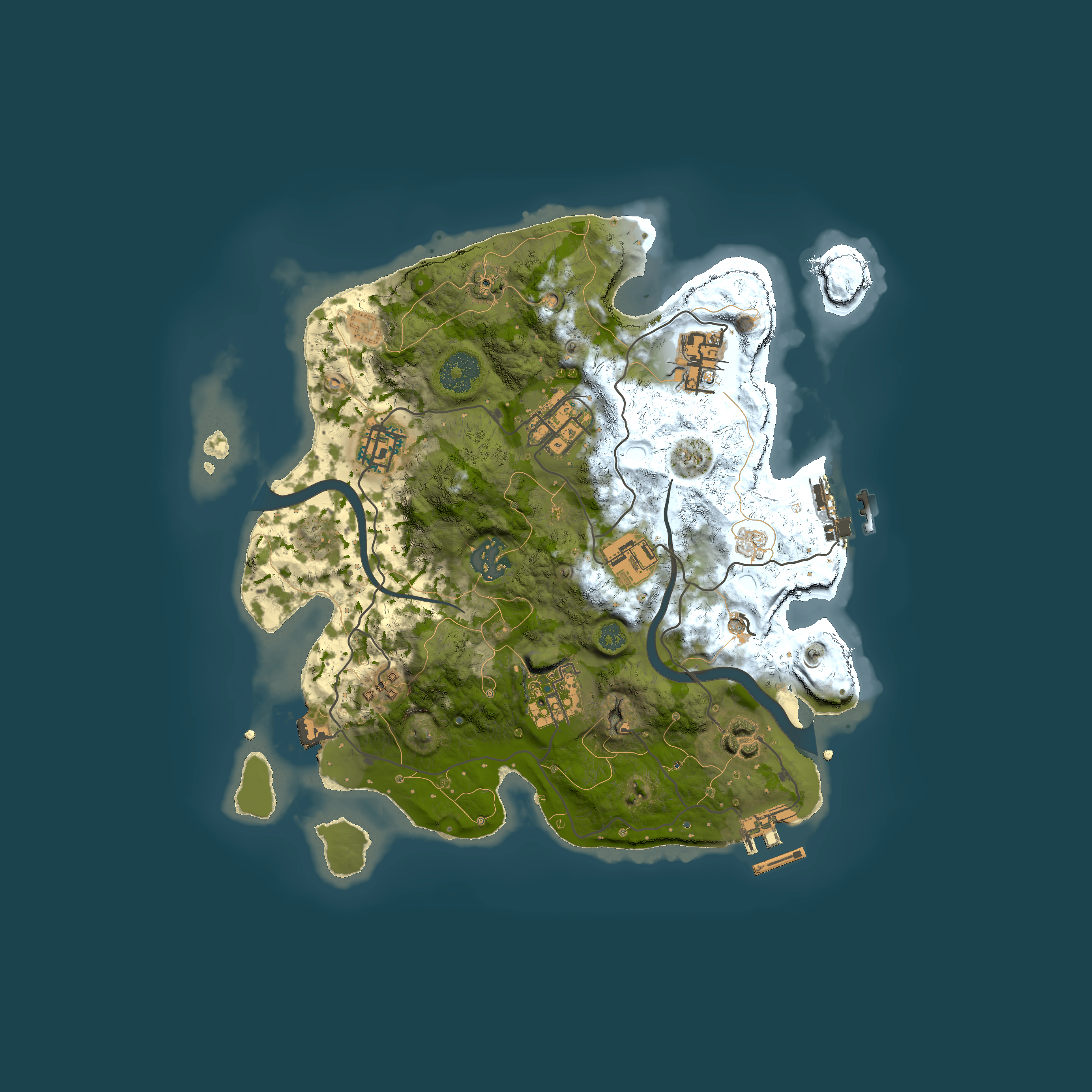 Full top-down render of Rust map seed 508024199, 3000x3000m