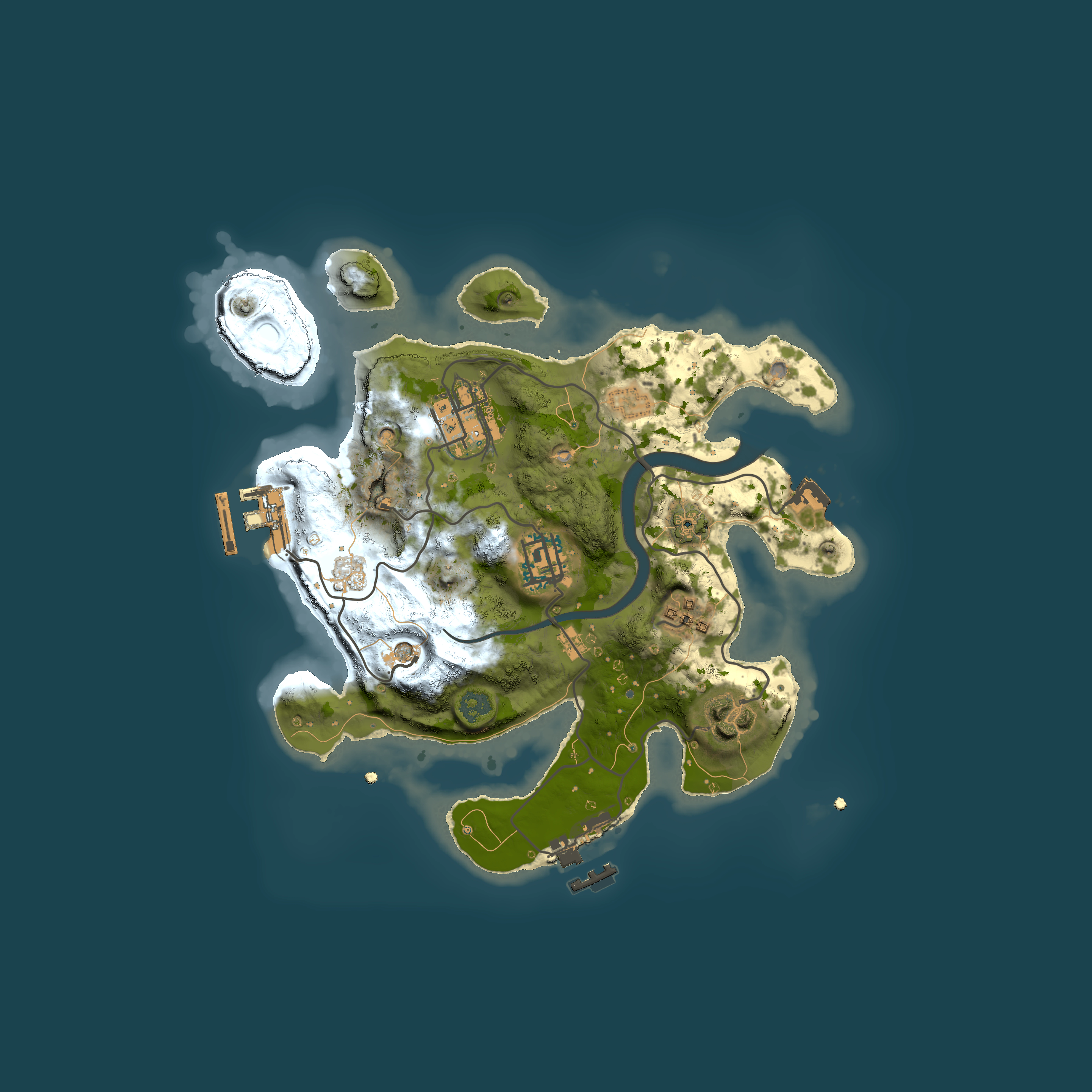 Full top-down render of Rust map seed 677892875, 2500x2500m