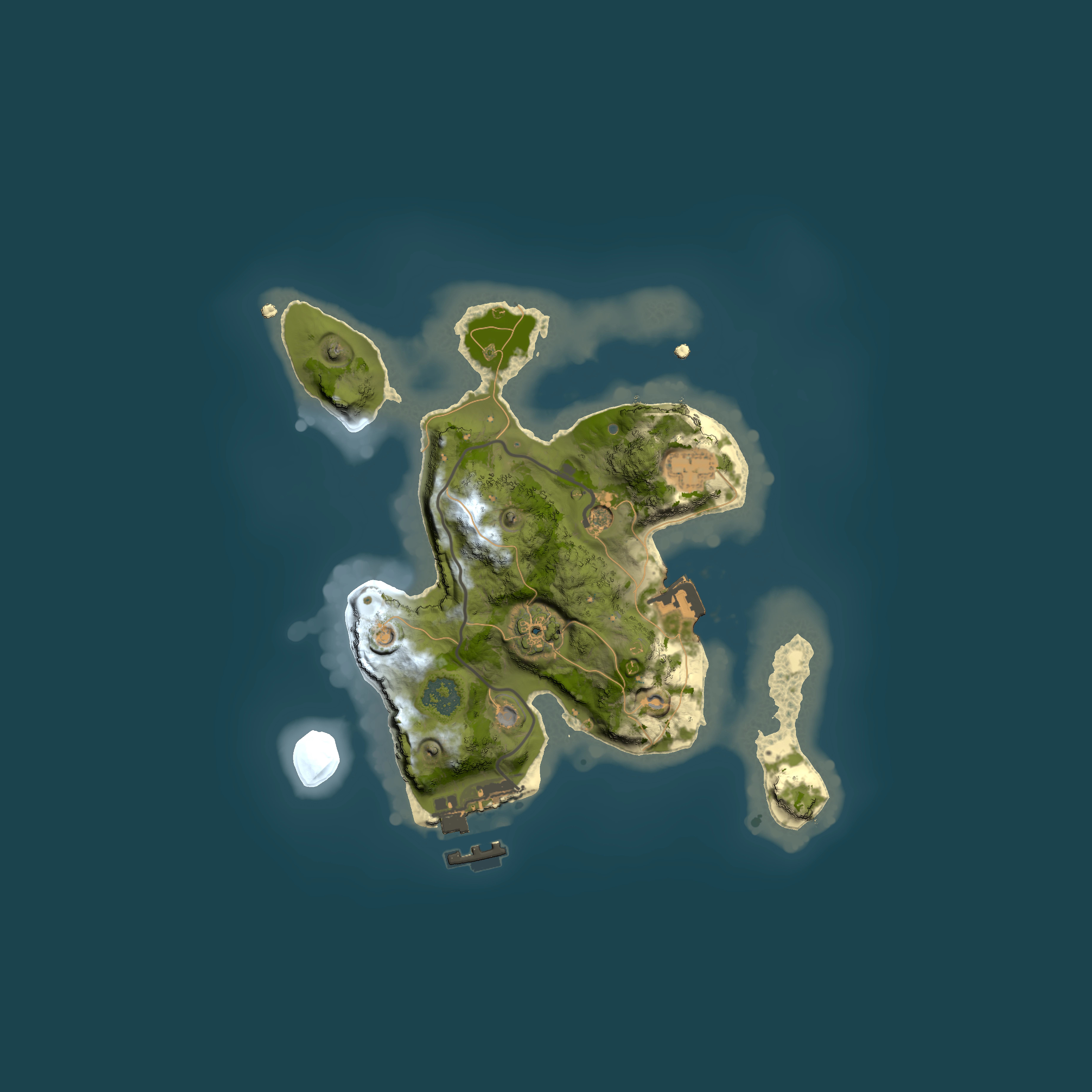 Full top-down render of Rust map seed 17442556, 2000x2000m